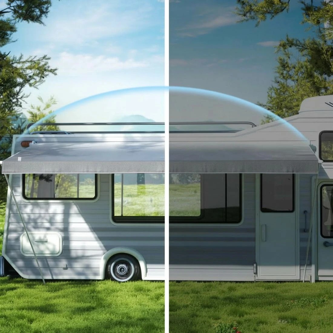 2 Weisshorn 16ft Caravan Awning RV Replacement Fabric 4.58M x 2.42M - Grey, 2 of 5