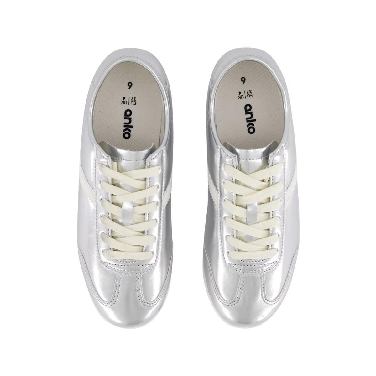 3 Slimline Retro Sneakers Silver, 3 of 5