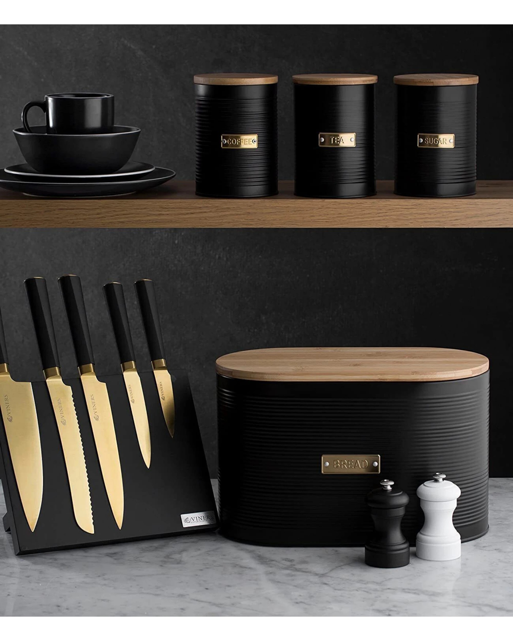 2 Typhoon Living Otto Bread Bin - Black, 2 of 2