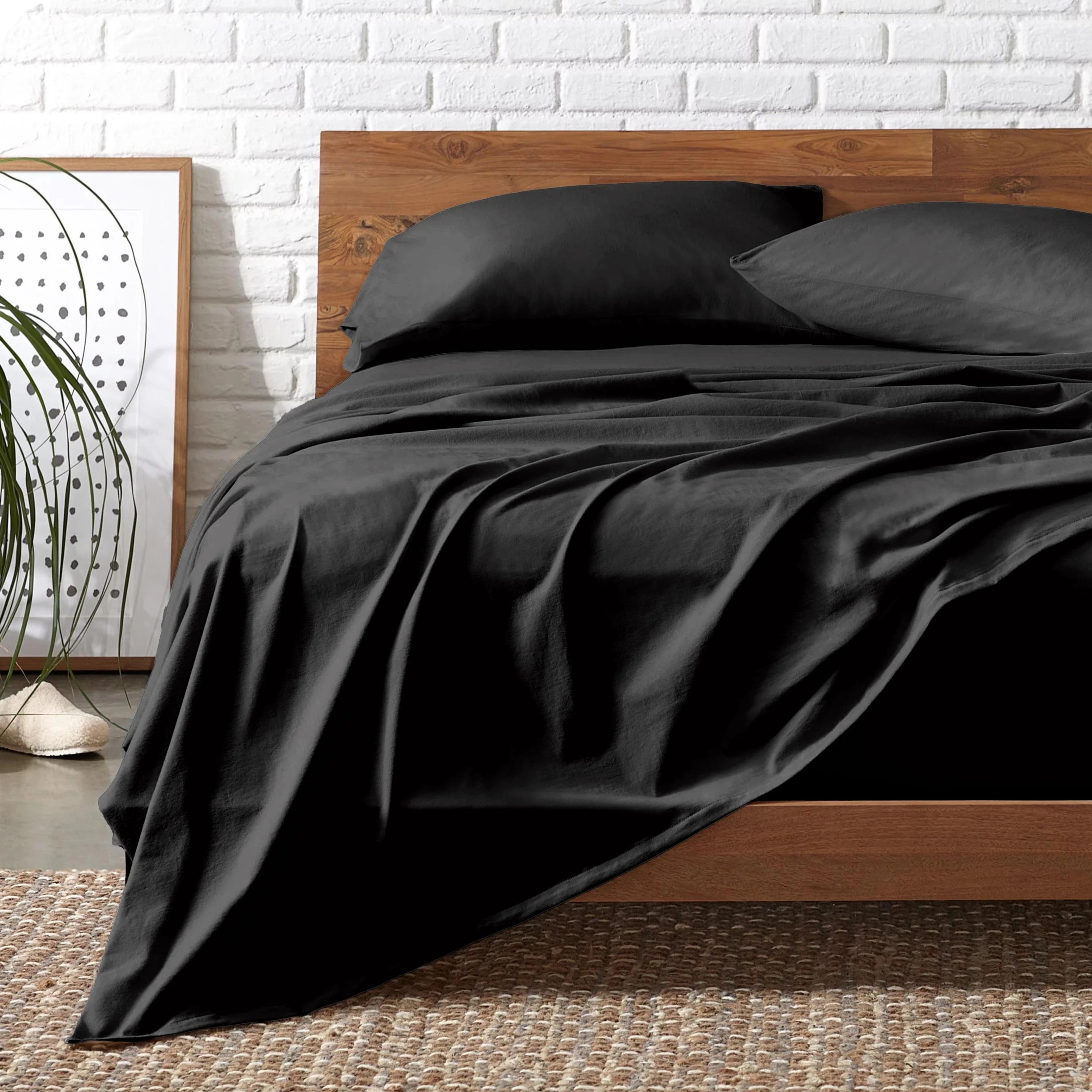 1 Royal Comfort Signature Bamboo Cotton Sheet Set - Single Bed - Charcoal, 1 of 6