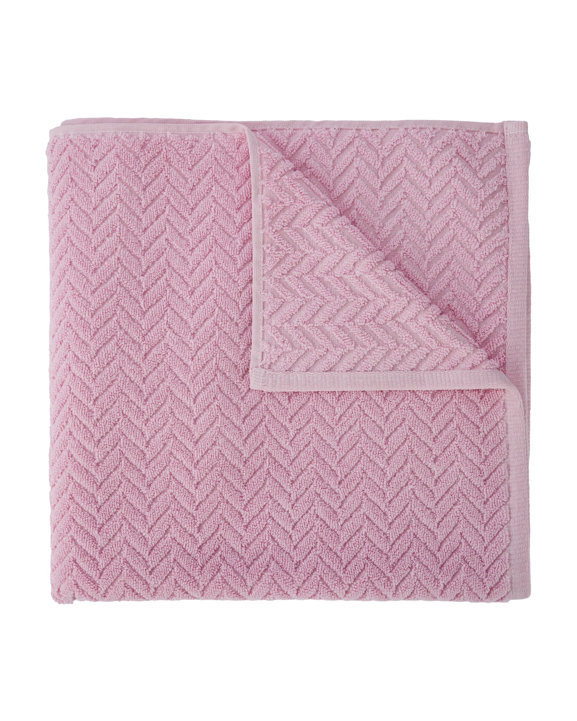 1 Chevron Cotton Bath Towel - Pink, 1 of 5