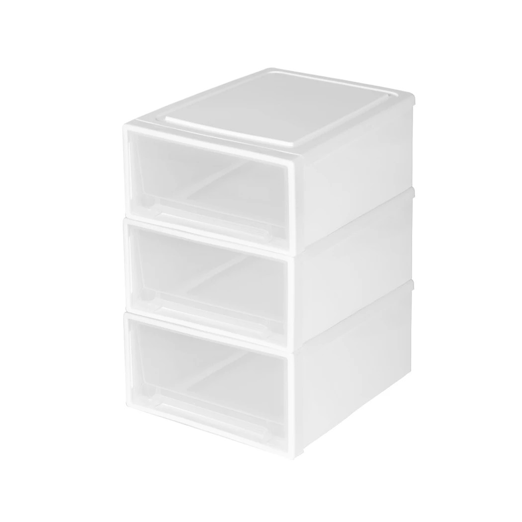 1 Traderight 3 Pcs 32L Multi Purpose Storage Bin Box with Drawer - White, 1 of 7