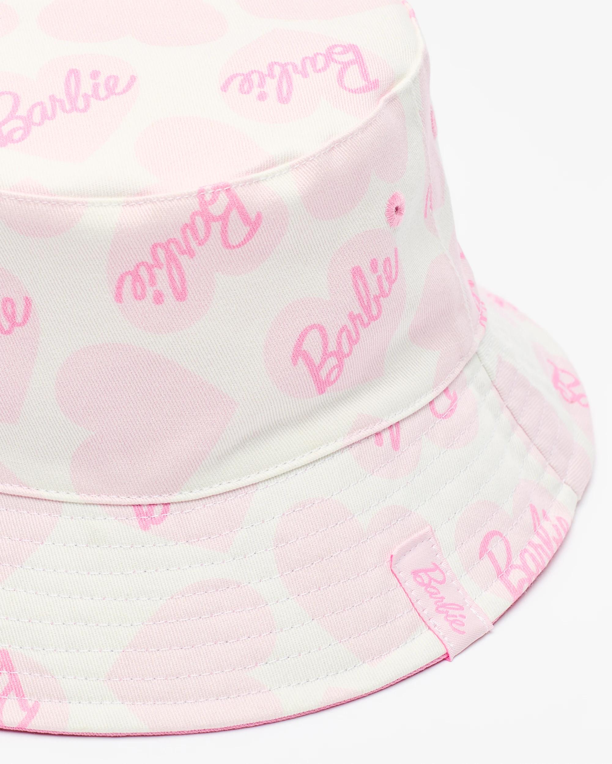 2 Kids Licensed Barbie Hearts Reversible Bucket Hat PINK, 2 of 3
