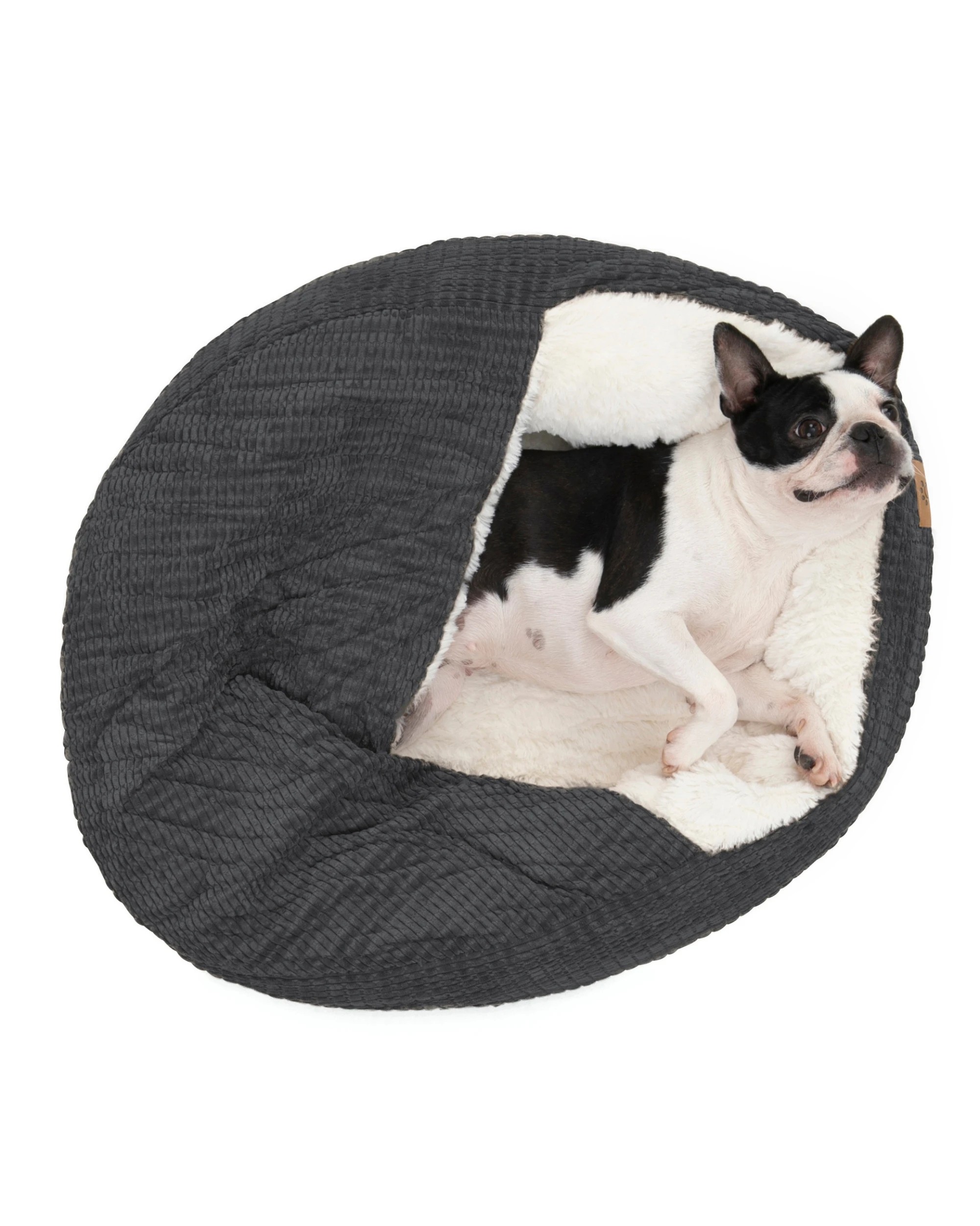 3 Charlie's Snookie Hooded Calming Dog Bed Medium - Charcoal, 3 of 8