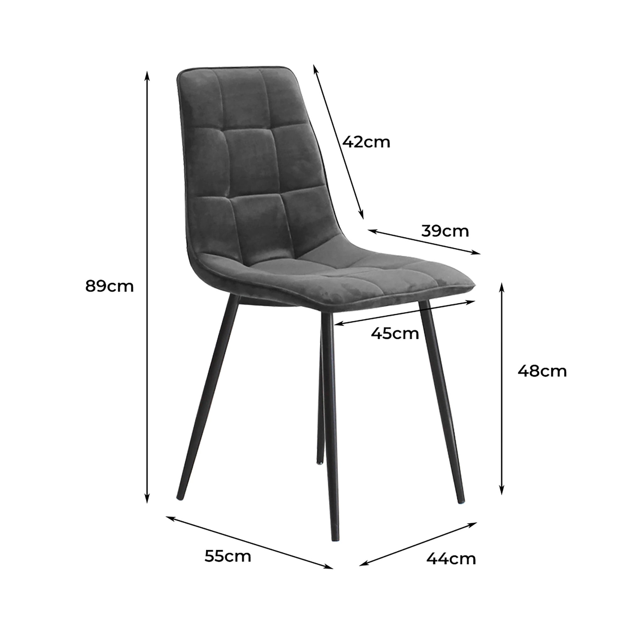 3 Levede 8x Dining Chairs Soft Velvet - Grey, 3 of 8