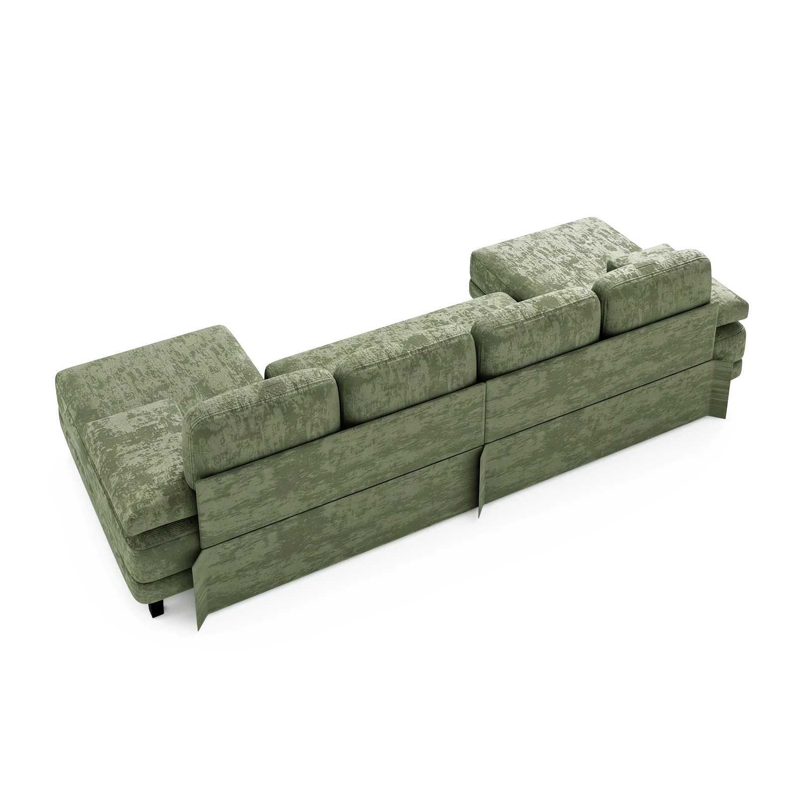 7 Advwin Sectiona Sofa 4-Seat Chenille Fabric U Shape Couch 280cm - Green, 7 of 9