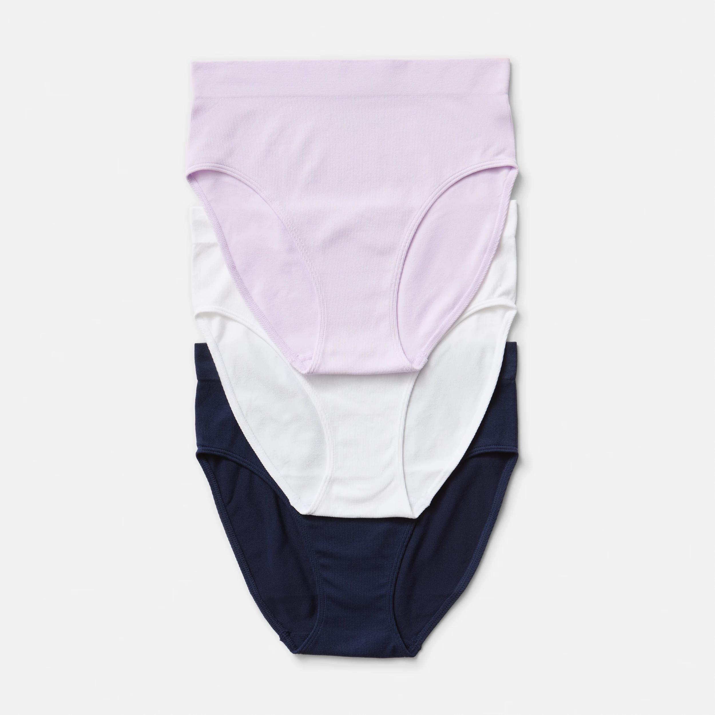1 3 Pack Rib Seamfree Full Briefs BRIGHT LAVENDER, WHITE, DEEP NAVY, 1 of 3