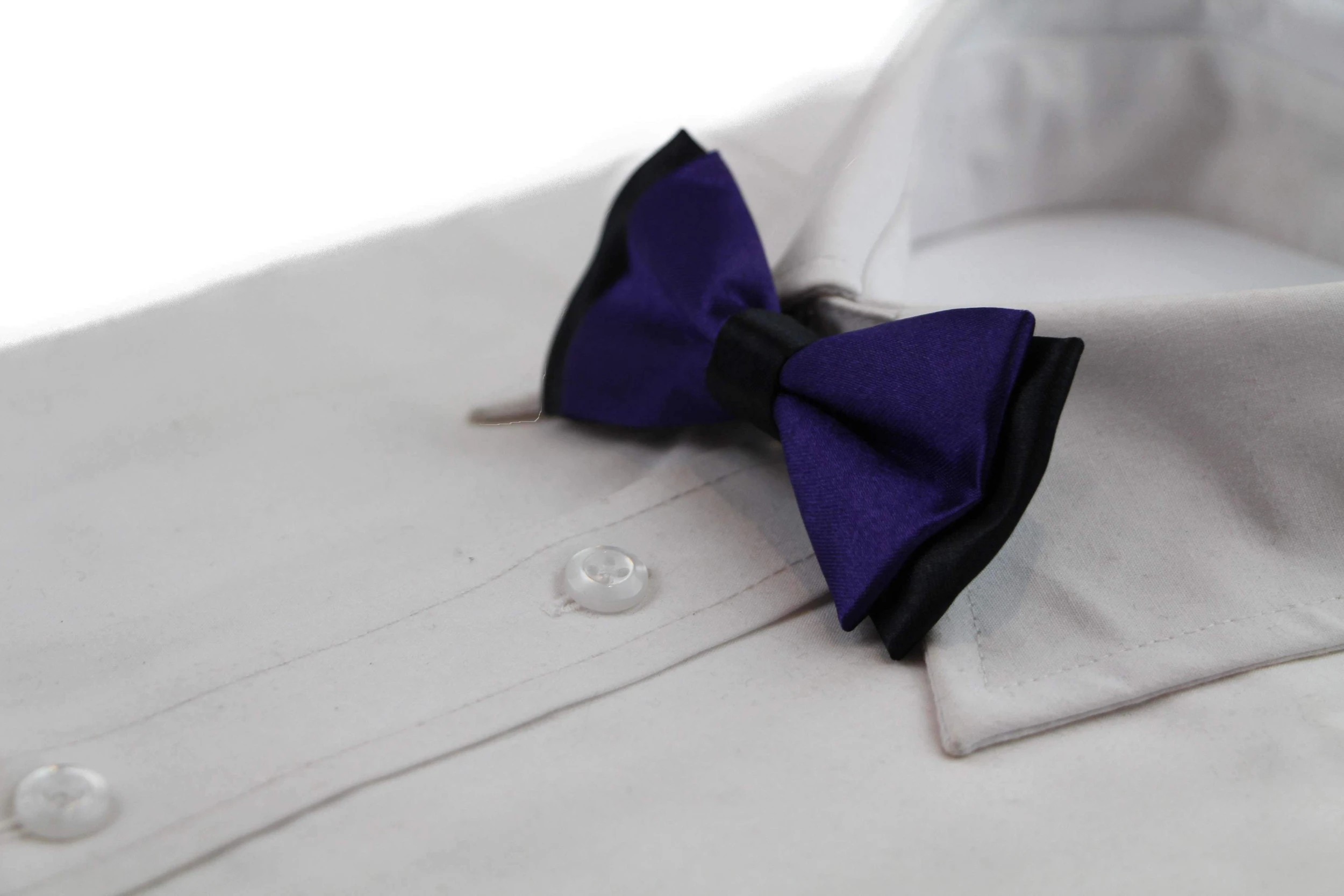 4 Zasel Boys Dark Purple Two Tone Layer Bow Tie - Multi - Multi, 4 of 5