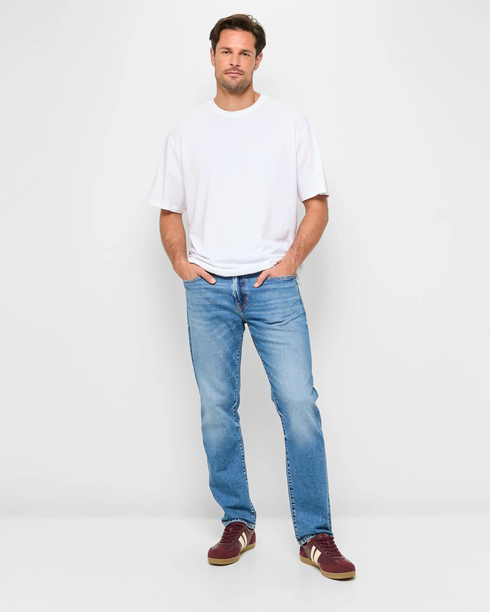 2 Target Straight Fit Denim Jeans BLUE FADE, 2 of 5