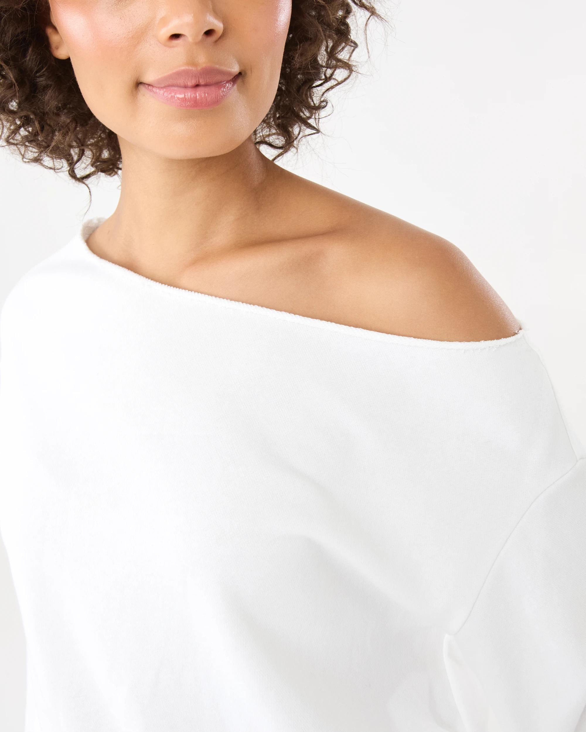 6 Off The Shoulder Sweatshirt Snw White, 6 of 8