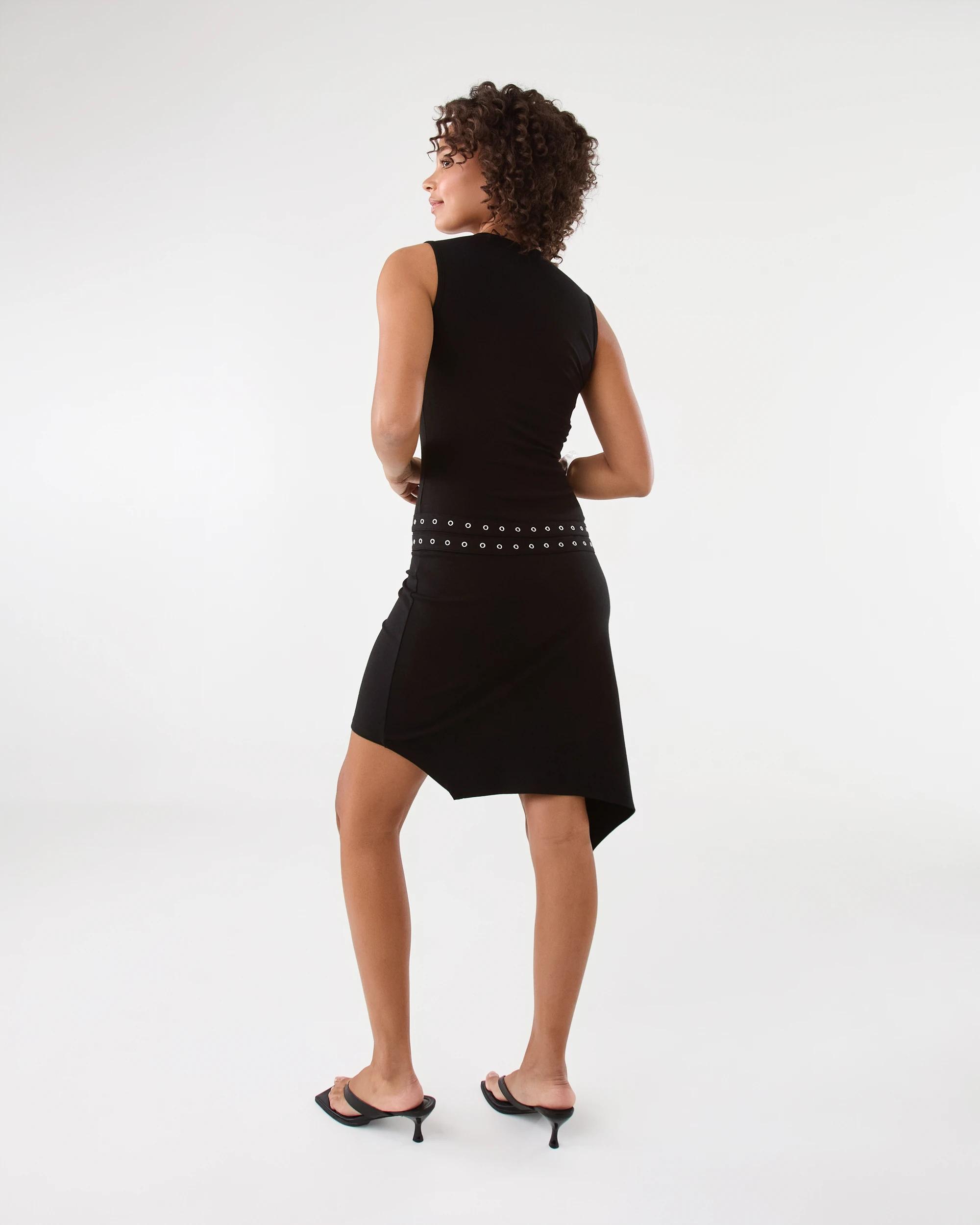 4 Belt Detail Midi Dress Black, 4 of 7