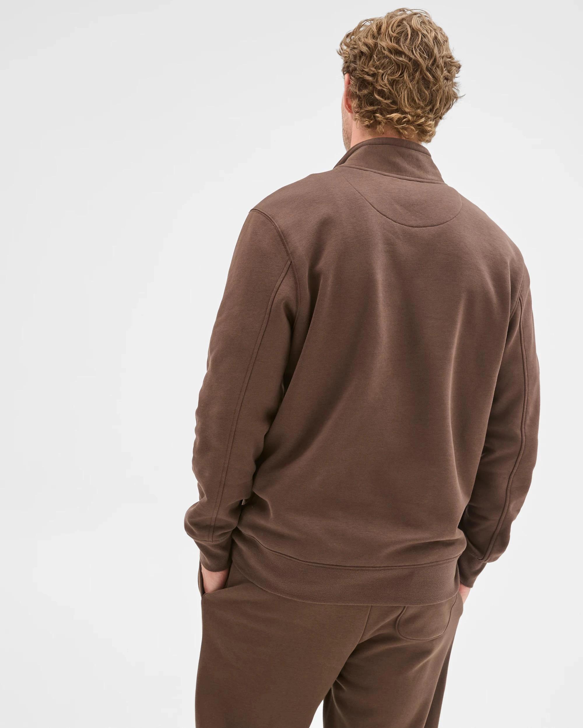 7 Target Man Australian Cotton Blend Fleece Half Zip Top CHOCOLATE, 7 of 7