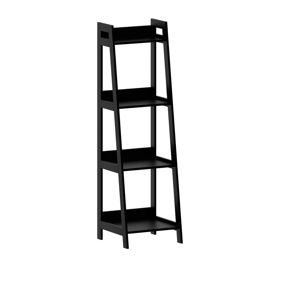 5 Oikiture Bookshelf 4 Tier Corner Ladder Shelf Home Storage Display Rack
 - Black, 5 of 9
