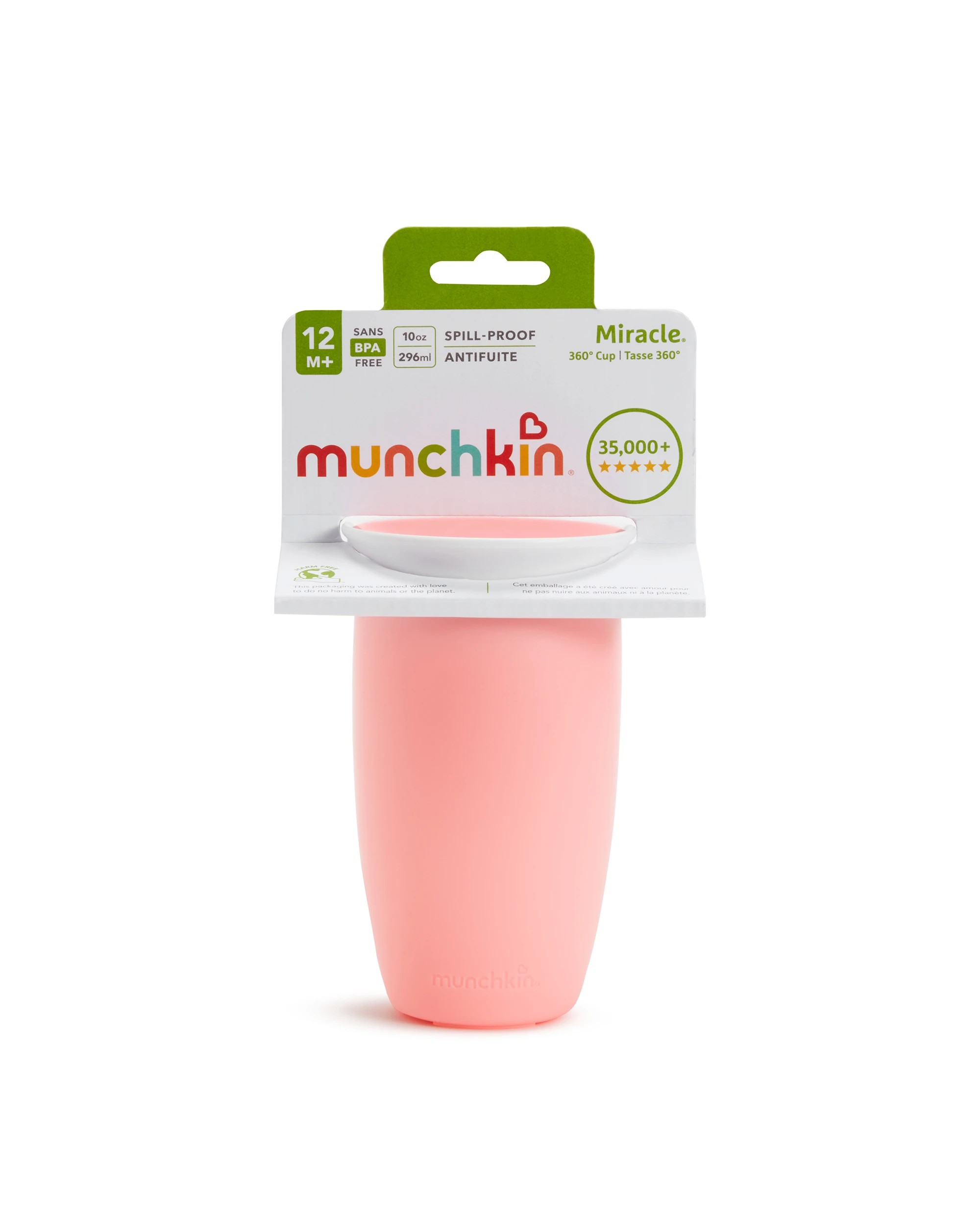 5 Munchkin Miracle 360 Cup Anti Spill Sippy Cup 295ml Dishwasher Safe 12 Months - Pink, 5 of 5