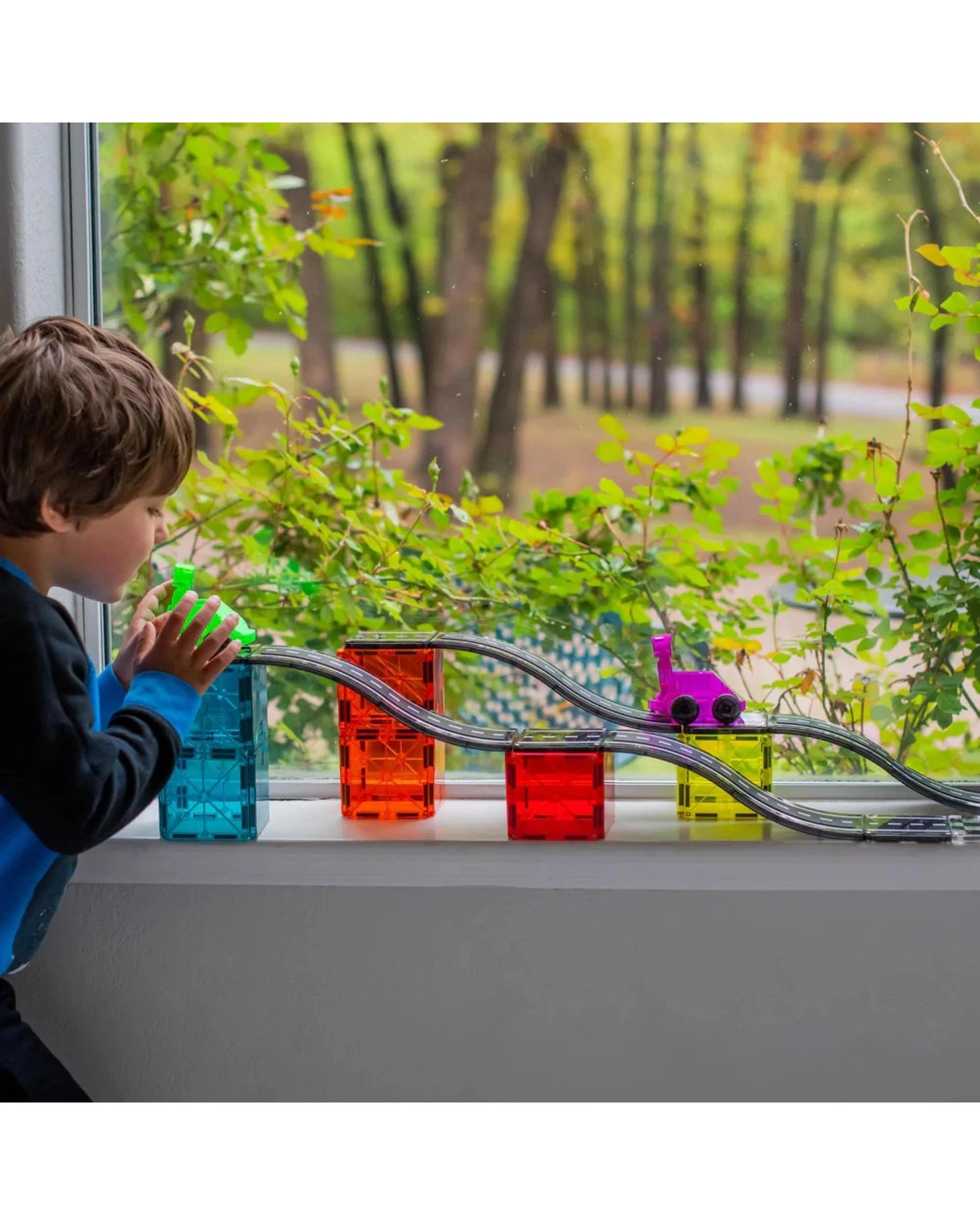 5 MAGNA-TILES Downhill Duo 40 Piece Magnetic Construction Set, 5 of 6