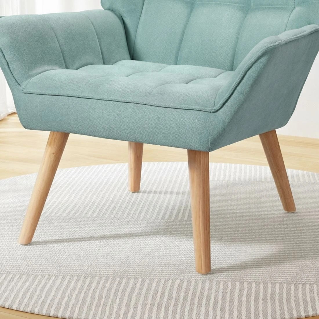 6 Artiss Armchair  Linen Fabric Cindy - Blue, 6 of 6