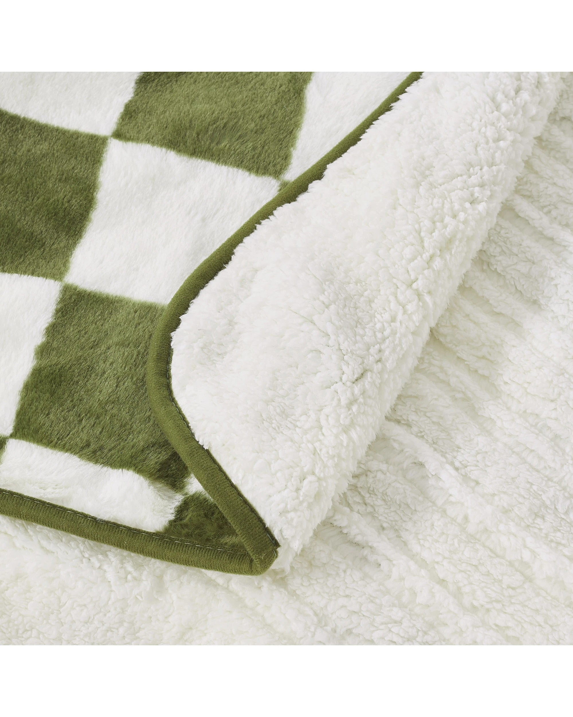 4 Dreamaker Axia Checkered Plush Heated Throw 130x160cm - Olive and Cream, 4 of 10