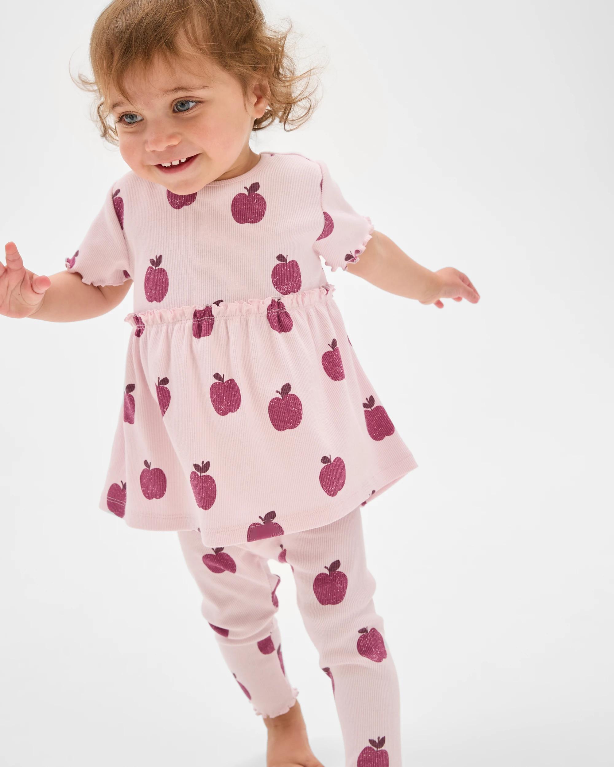 1 Target Baby Organic Cotton Baby Rib Dress and Leggings 2 Piece Set APPLES, 1 of 4