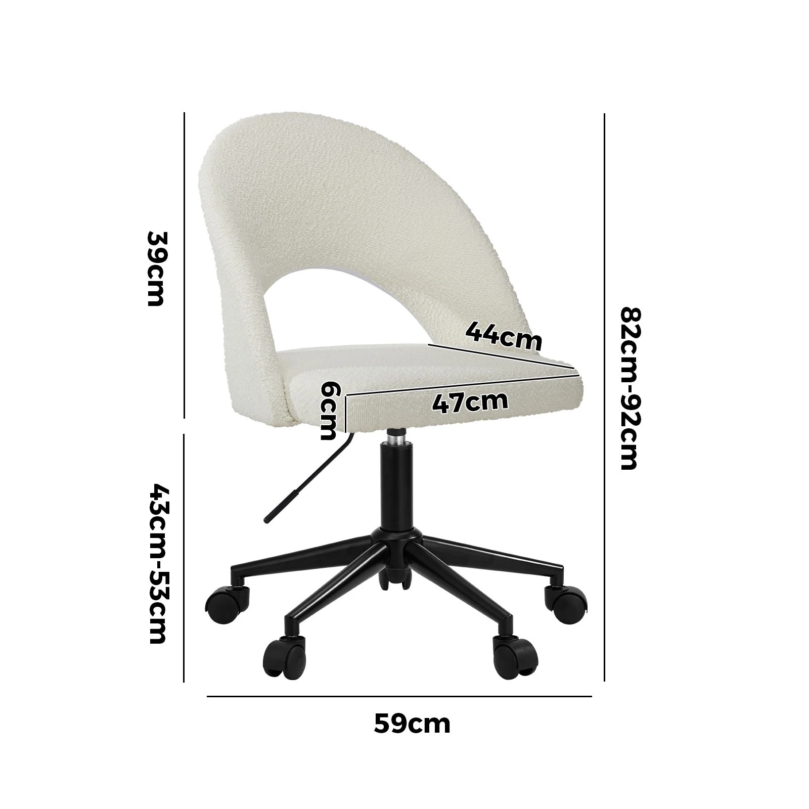 8 Oikiture High Back Hollow Armless Home Office Chair Boucle
 - Multi, 8 of 8