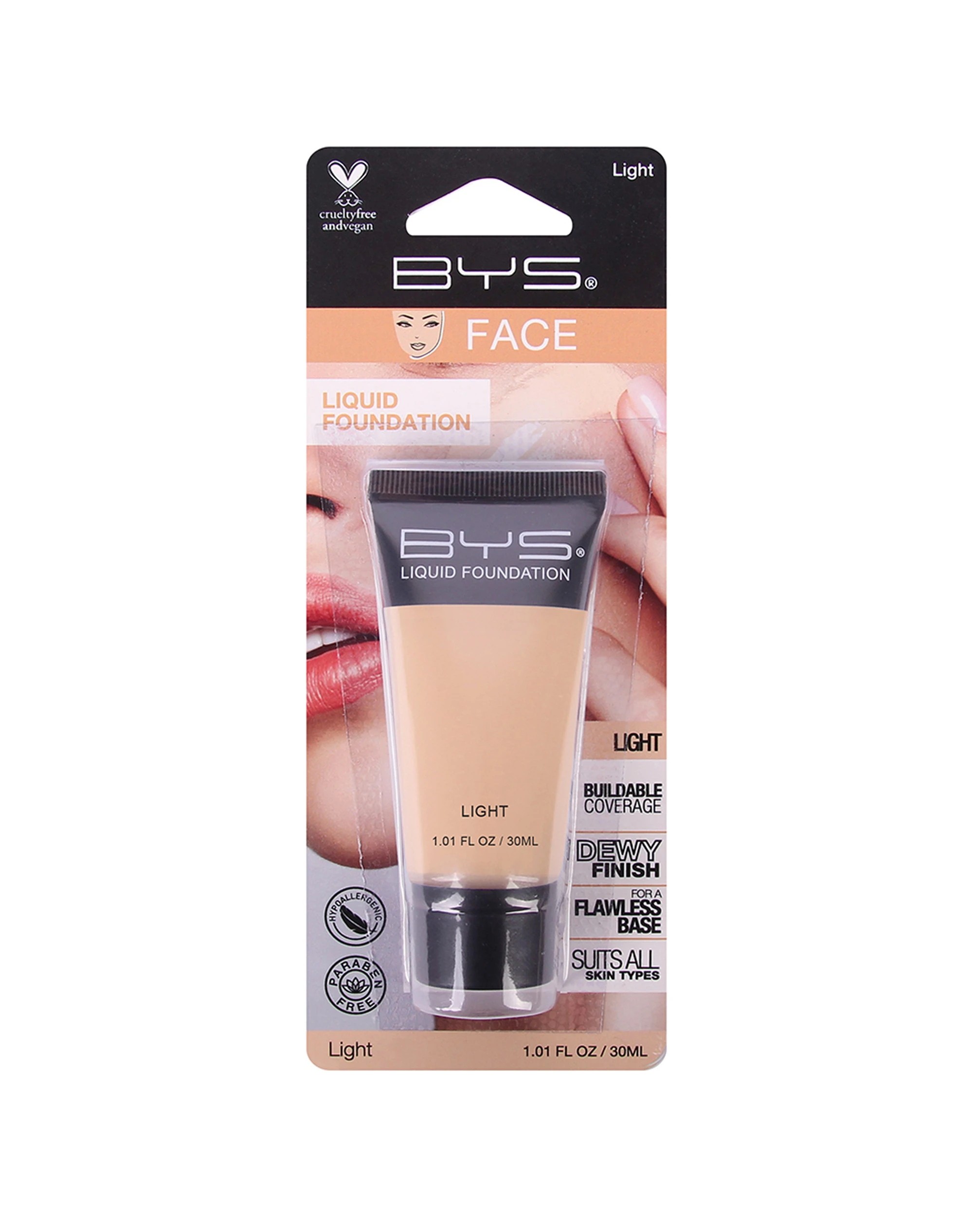 2 BYS 2PK Tube Liquid Foundation Light Creamy Blendable Finish 30ml - Natural, 2 of 3