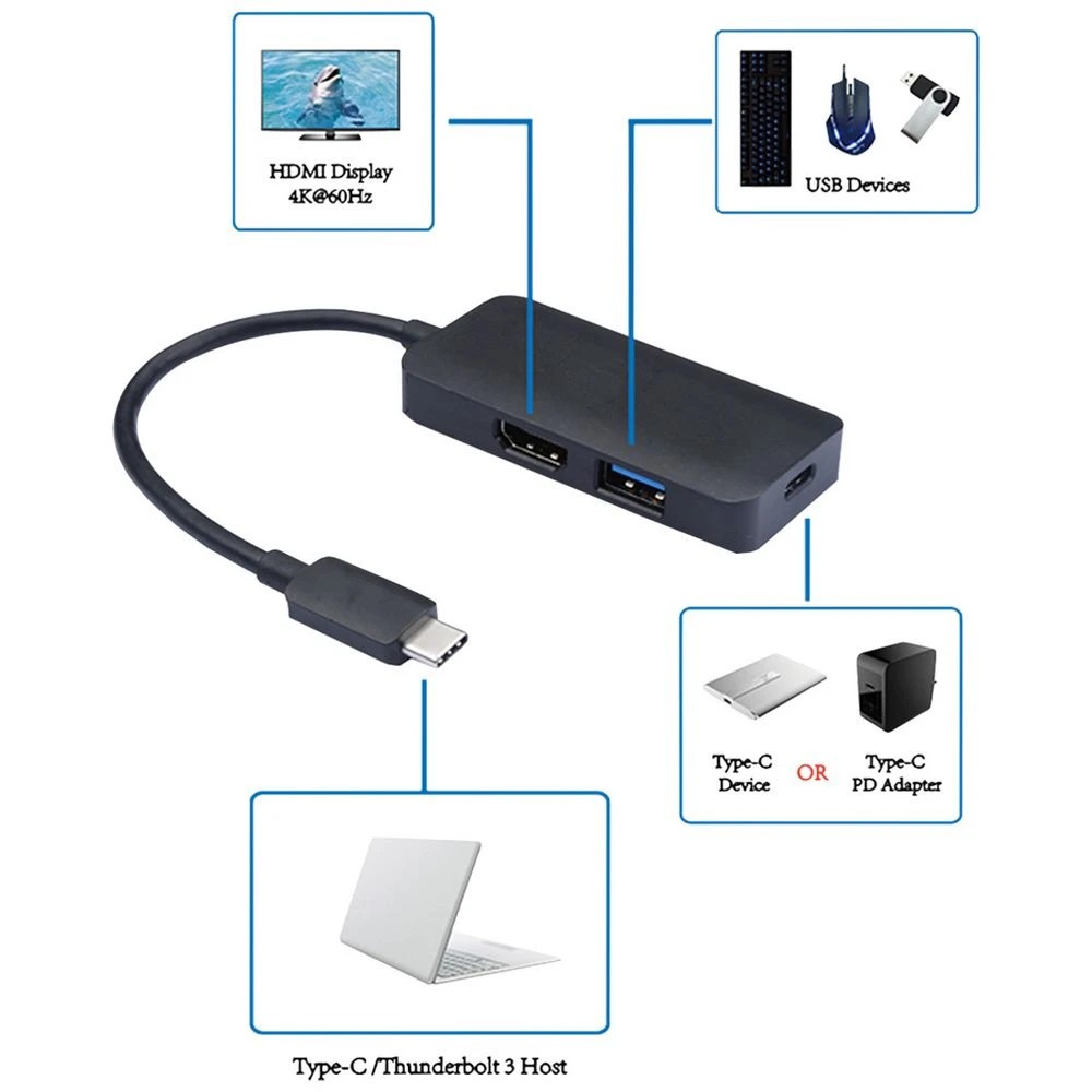 3 J.Burrows USB-C to 3-in-1 Multi Port Hub with PD, 3 of 3