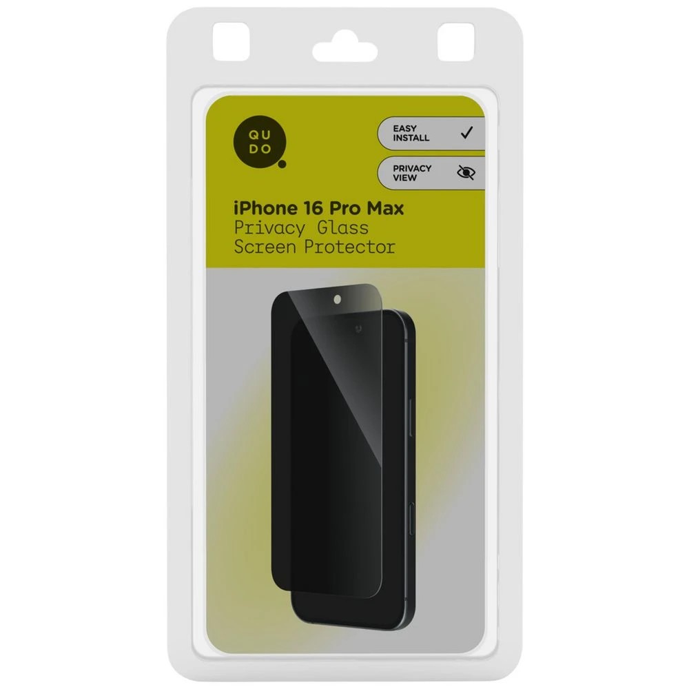 1 Qudo Privacy Screen Protector iPhone 16 Pro Max, 1 of 3