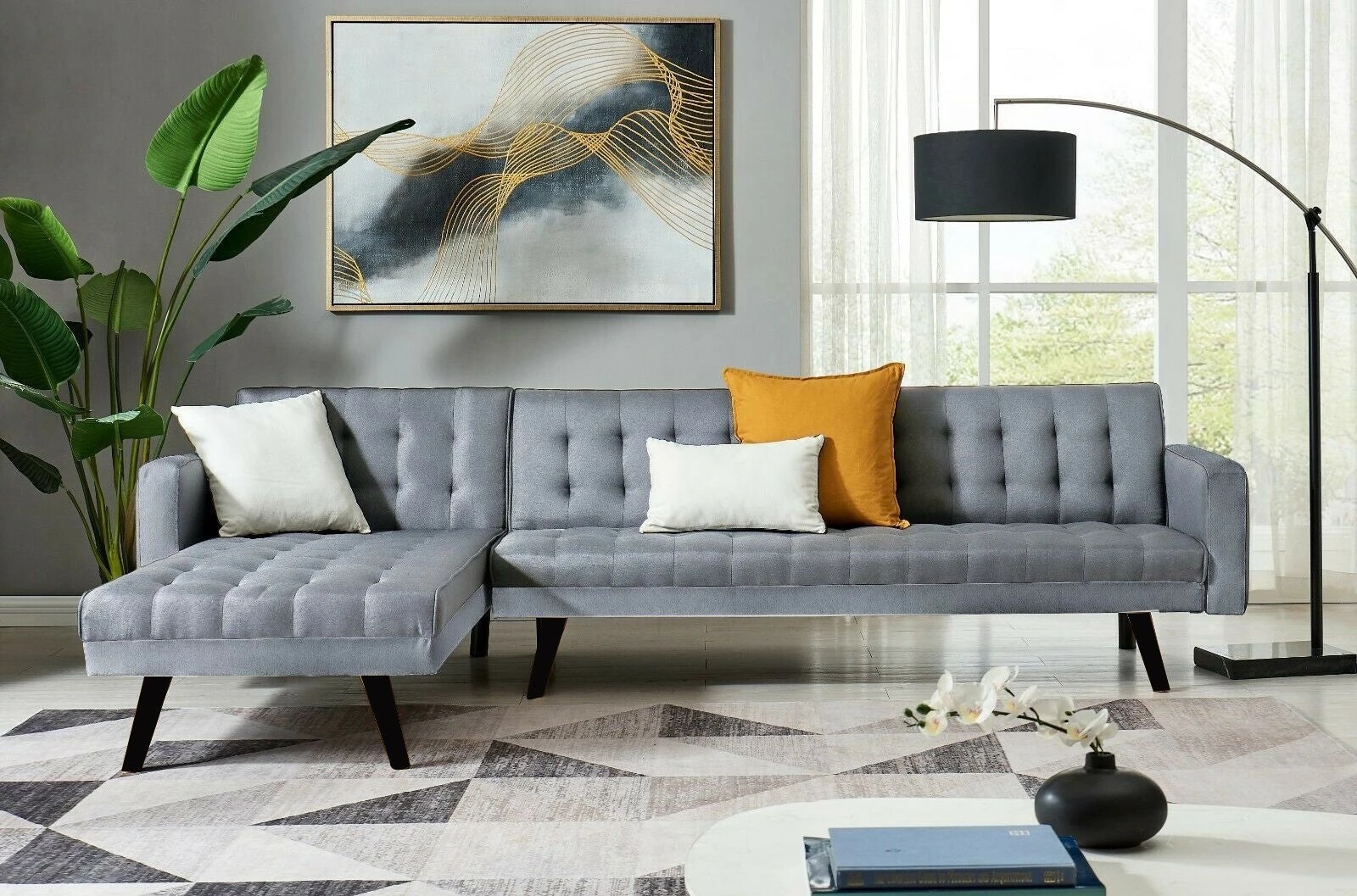 2 Foret 5 Seater Grey Sofa Bed Modular Corner Lounge Couch, 2 of 3