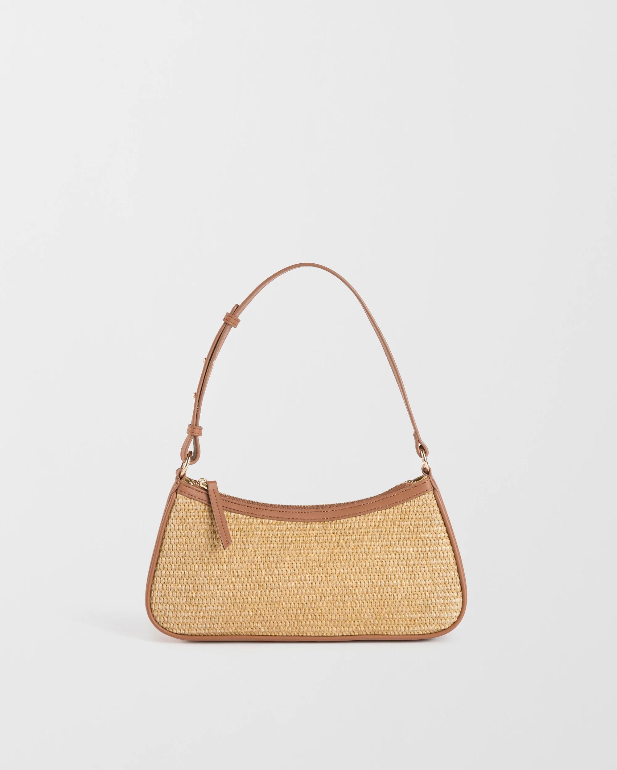 1 Target Mini Seamed Straw Shoulder Bag NATURAL, 1 of 2