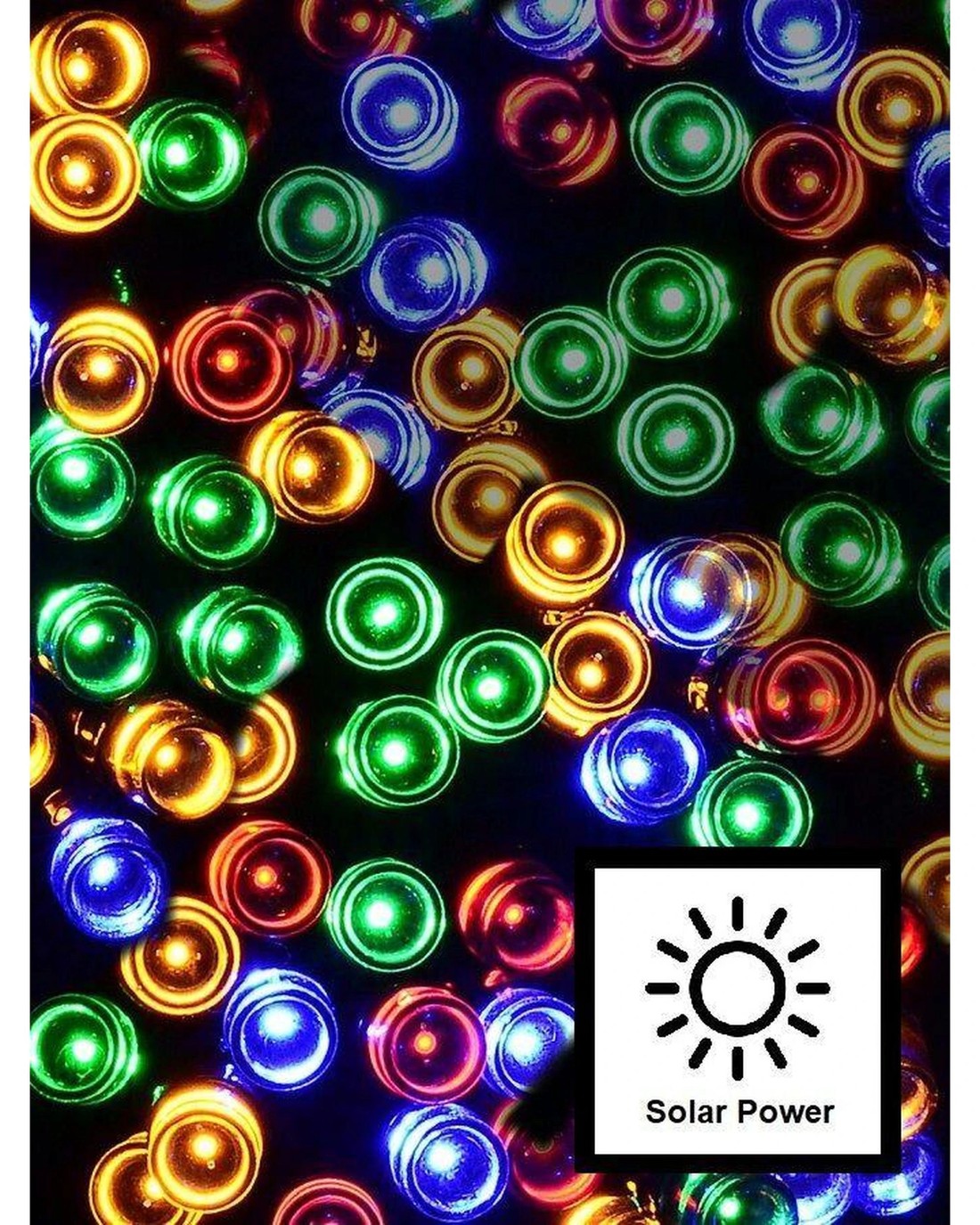 Christmas Warehouse 300 Multi Colour LED Solar String Fairy Lights 8 ...