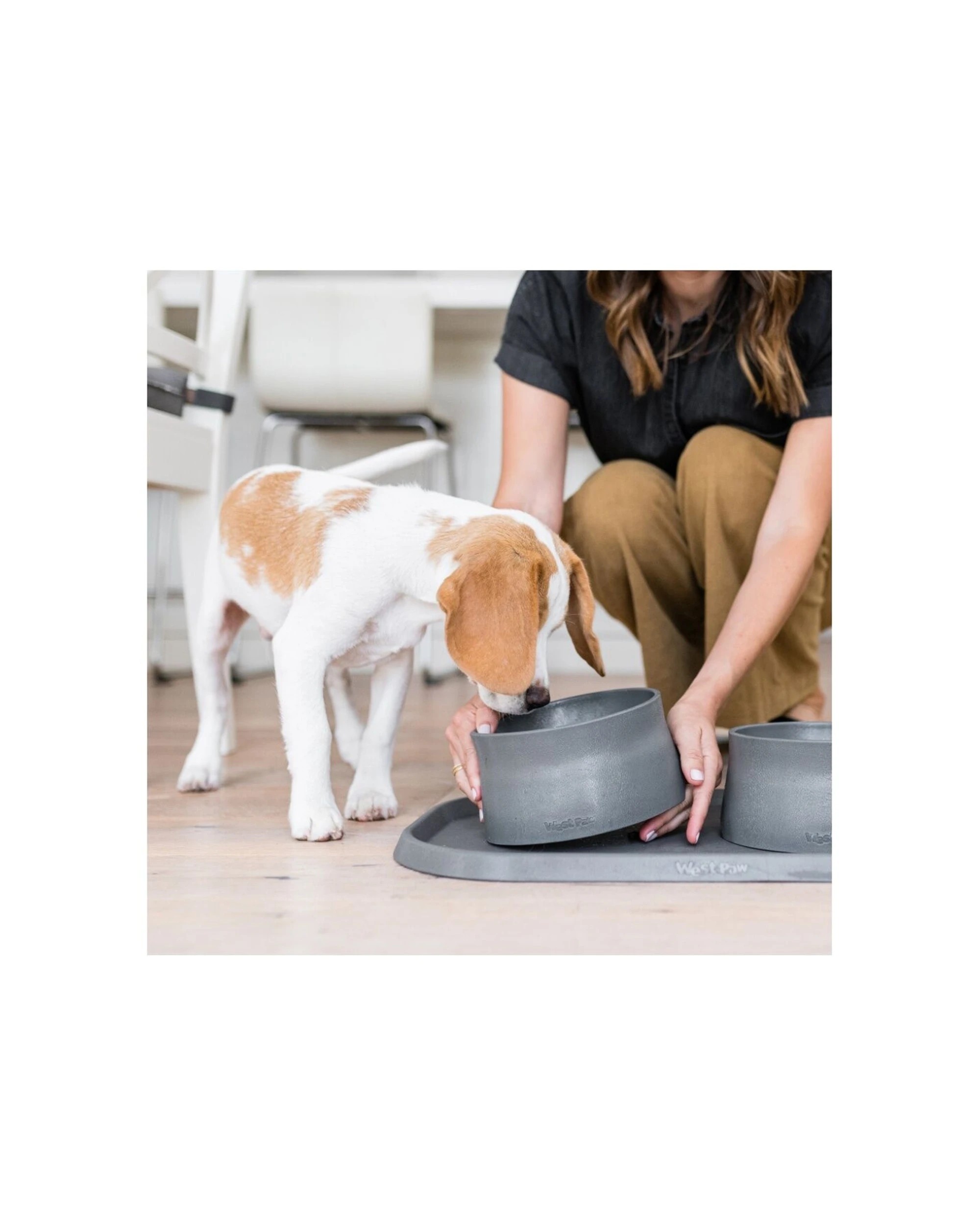 3 West Paw Non-Slip Dog Bowl Food And Water 35oz Dishwasher Safe Seaflex - Grey, 3 of 3