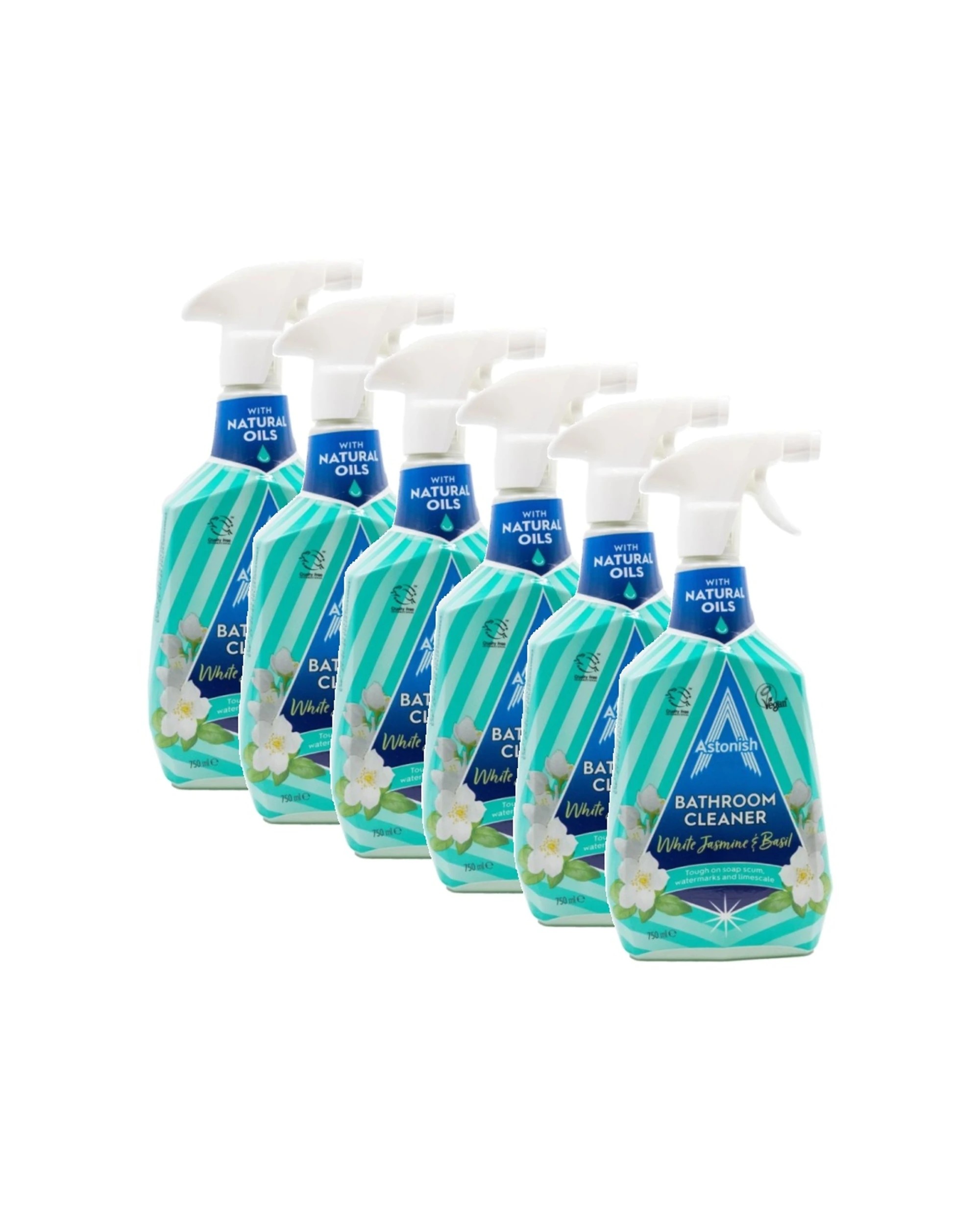 1 Astonish 6PK Astonish Bathroom Cleaner Spray With Oils Jasmine Basil 750ml - Blue, 1 of 3