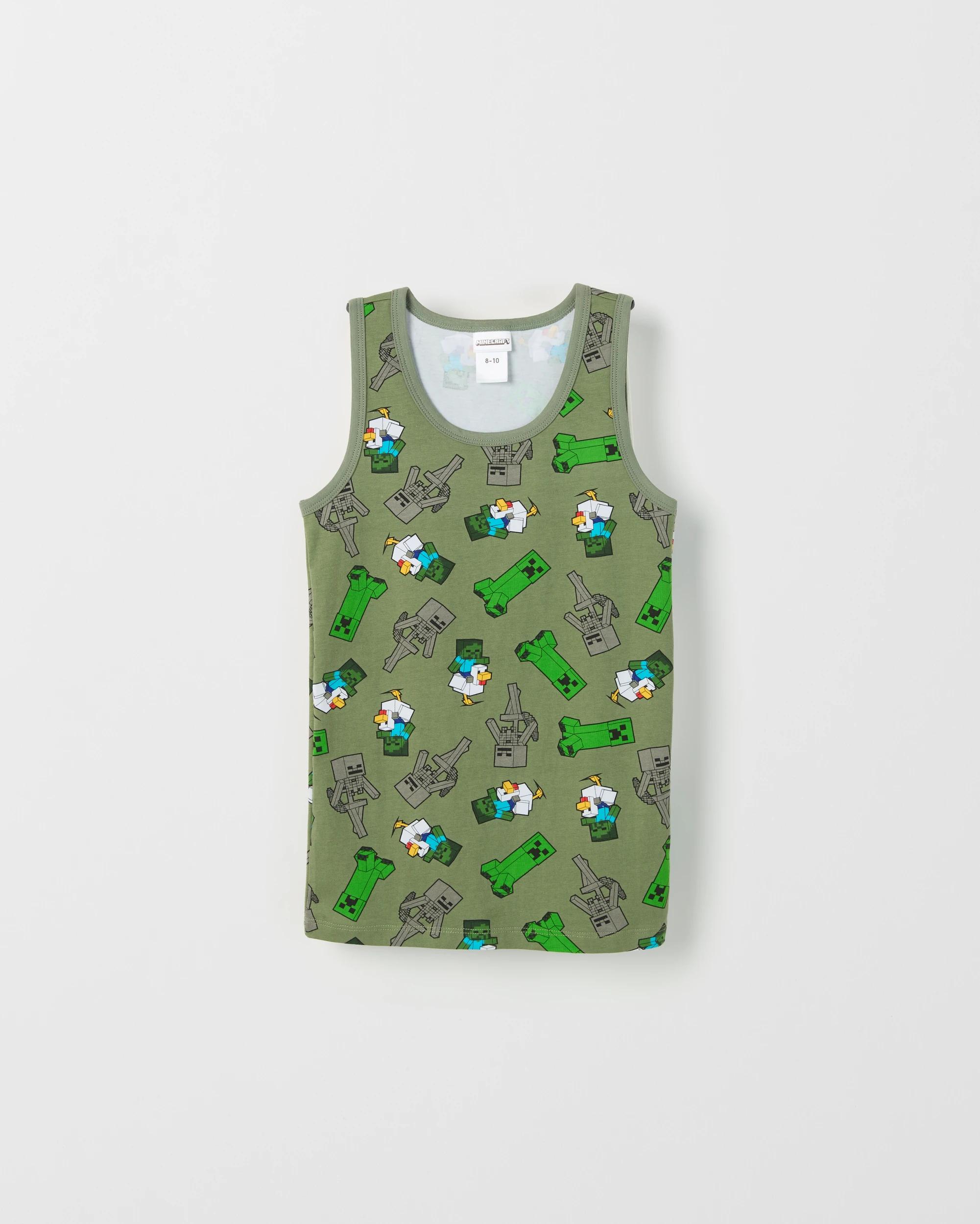 3 Minecraft Australian Cotton 2 Pack Boys Singlets MINECRAFT, 3 of 4