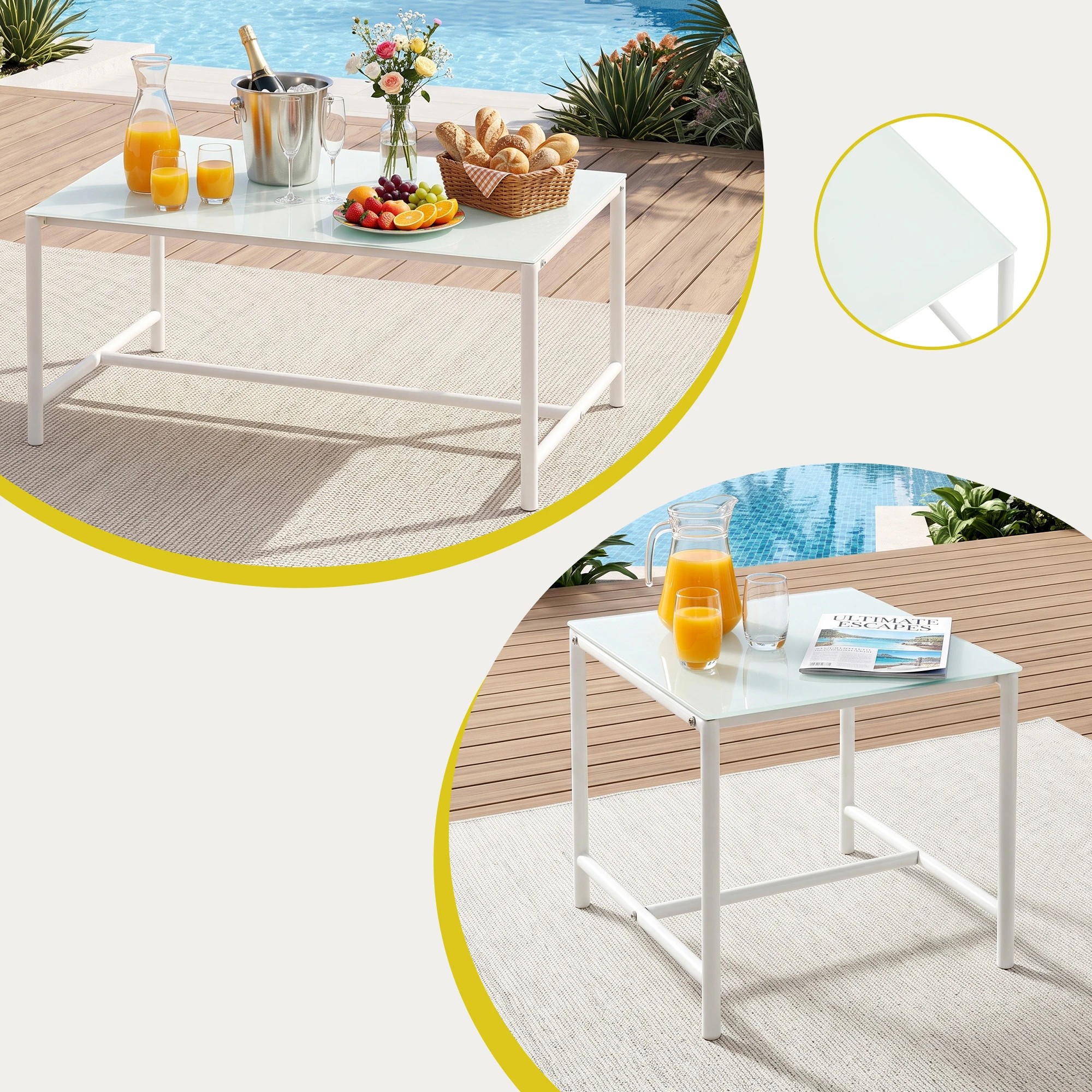 7 Gardeon 5-Piece Outdoor Sofa Set with Cushions Coffee Table and Lounge Chair Set Patio Furniture - White, 7 of 8