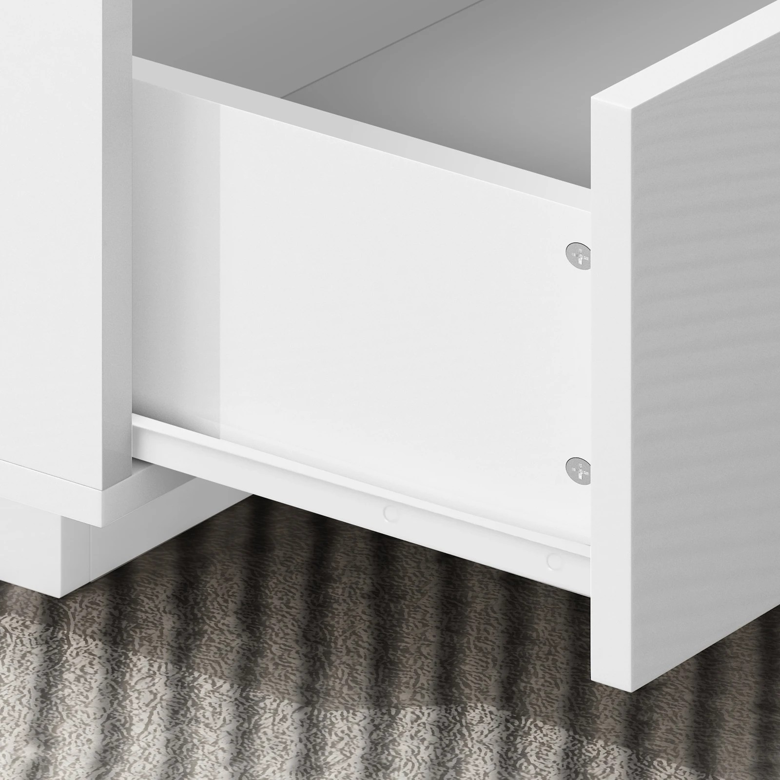6 Alfordson Coffee Table 1 Drawer LED Gloss - White, 6 of 10