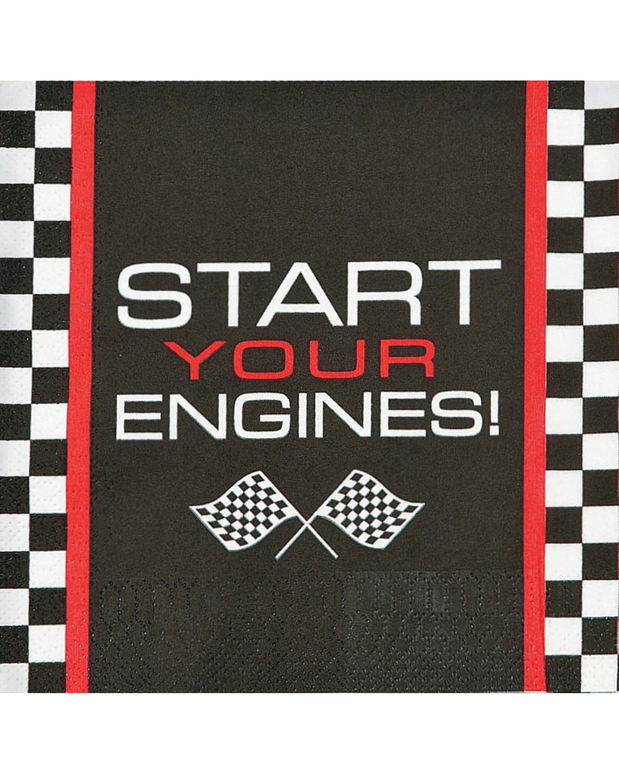 1 Partyrama Race Car Checkered Flag Large Napkins Serviettes Pack of 16, 1 of 1