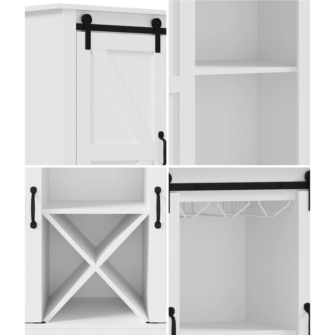 5 Oikiture Sideboard Buffet Wine Rack 5 Shelves
 - White, 5 of 10