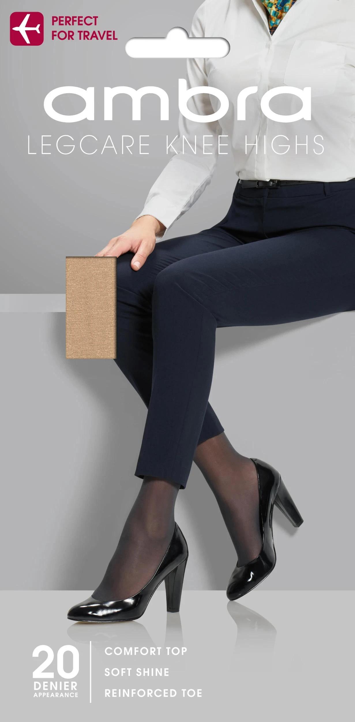 1 Ambra 1 Pack 20 Denier Leg Care Knee High Pantyhose NATURAL, 1 of 1