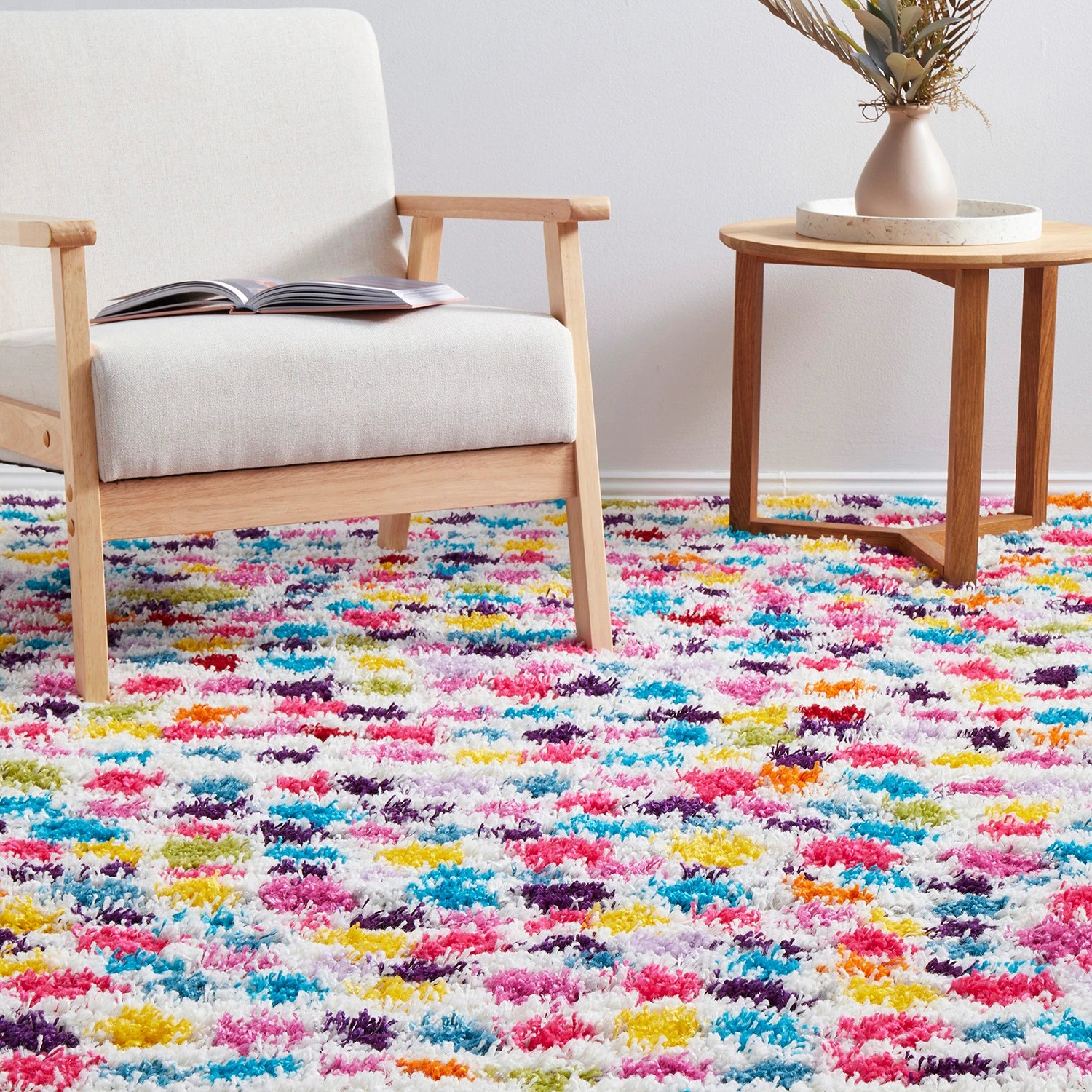 1 Common Ground Rugs Fantasy Dot 150x80cm - Small Pet Friendly Floor Rug - Multi, 1 of 8