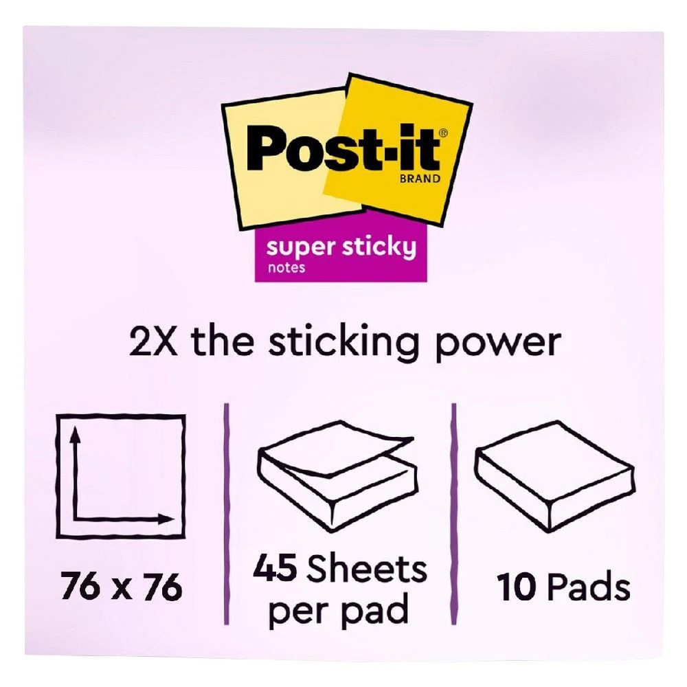 7 Post-it Super Sticky Notes 76 x 76 mm Summer Joy 10 Pack, 7 of 10