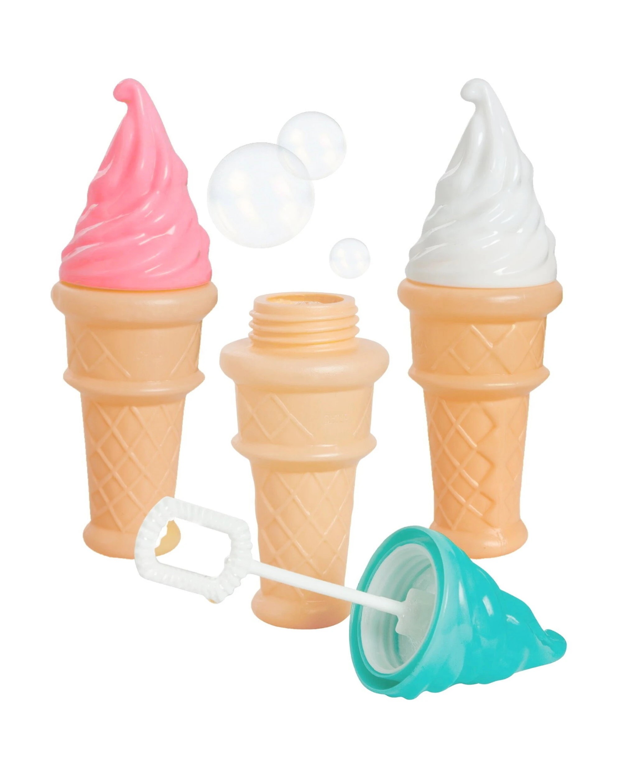 1 Partyrama Ice Cream Shaped Bubble Bottles Pack of 3, 1 of 1