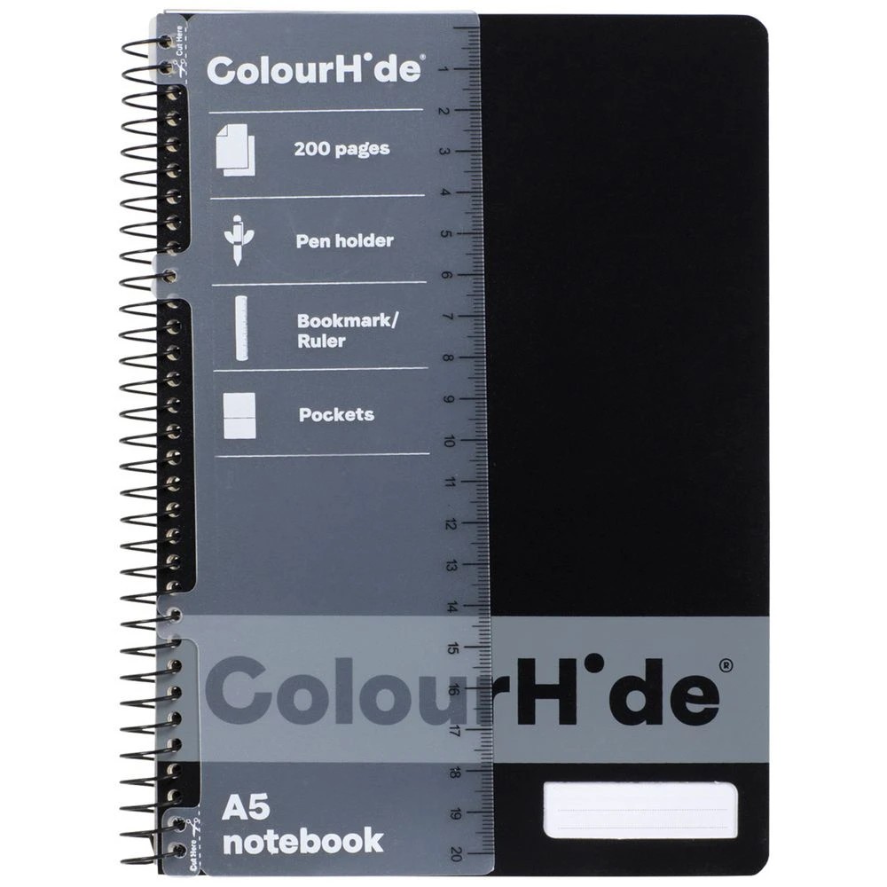 1 ColourHide A5 Notebook 200 Page Black, 1 of 3