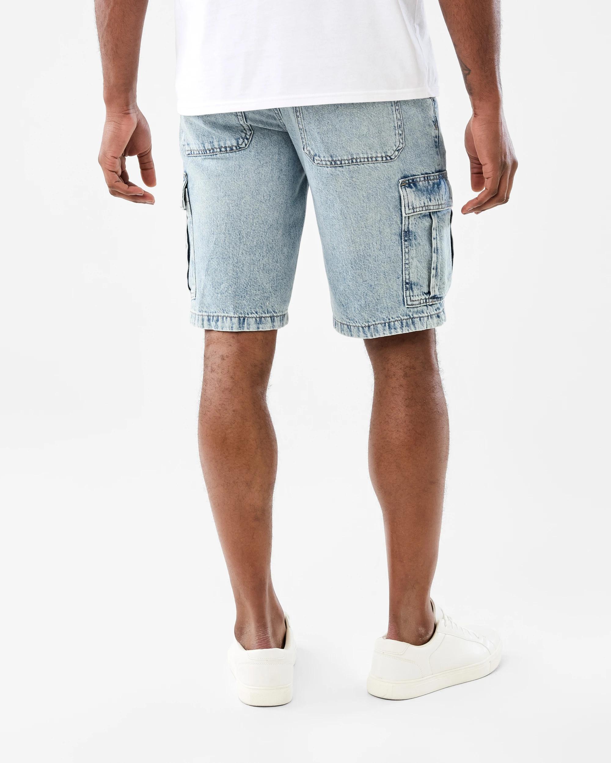 3 Denim Cargo Shorts Light Wash, 3 of 7