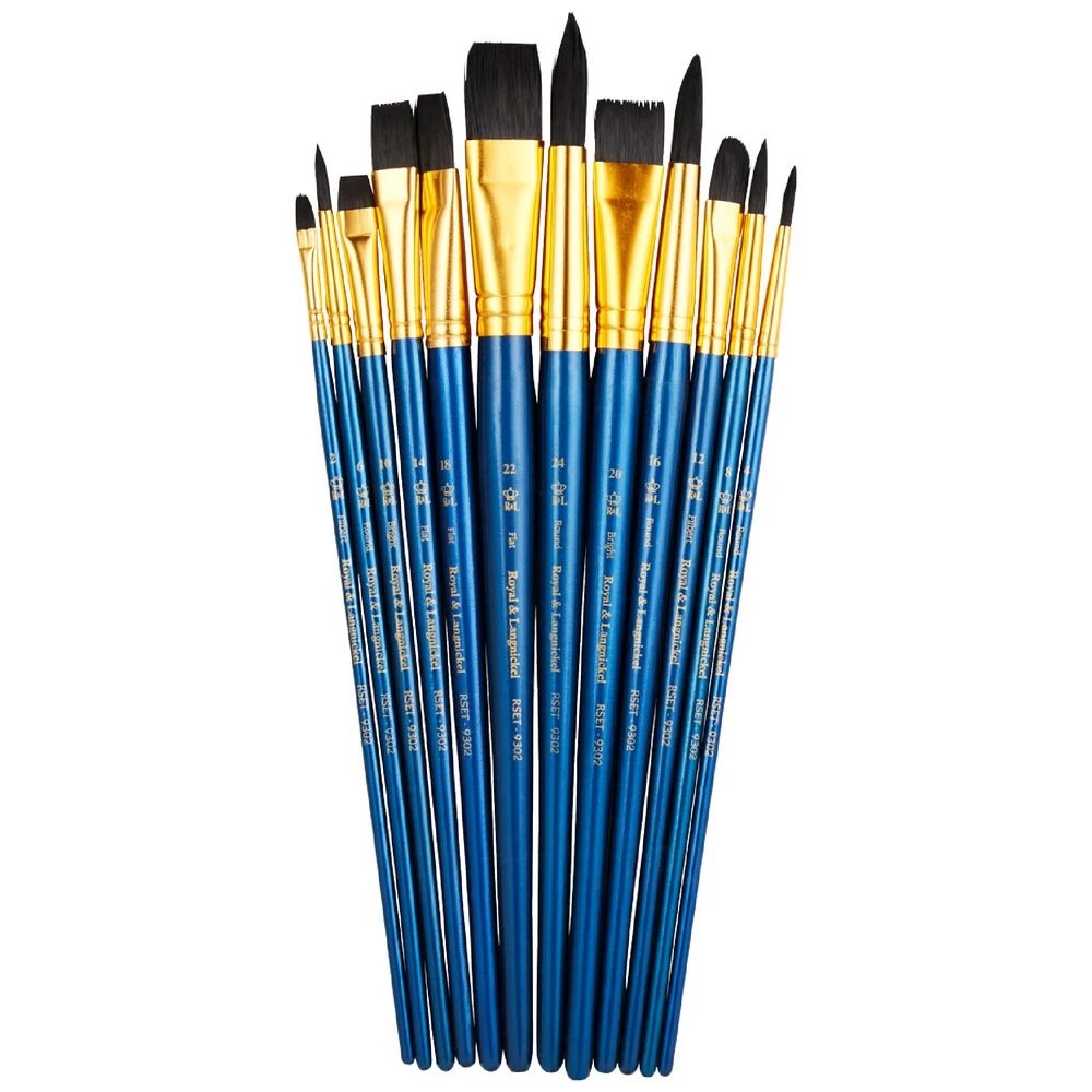 1 Royal & Langnickel Soft Black Paintbrush Set 12 Piece, 1 of 3