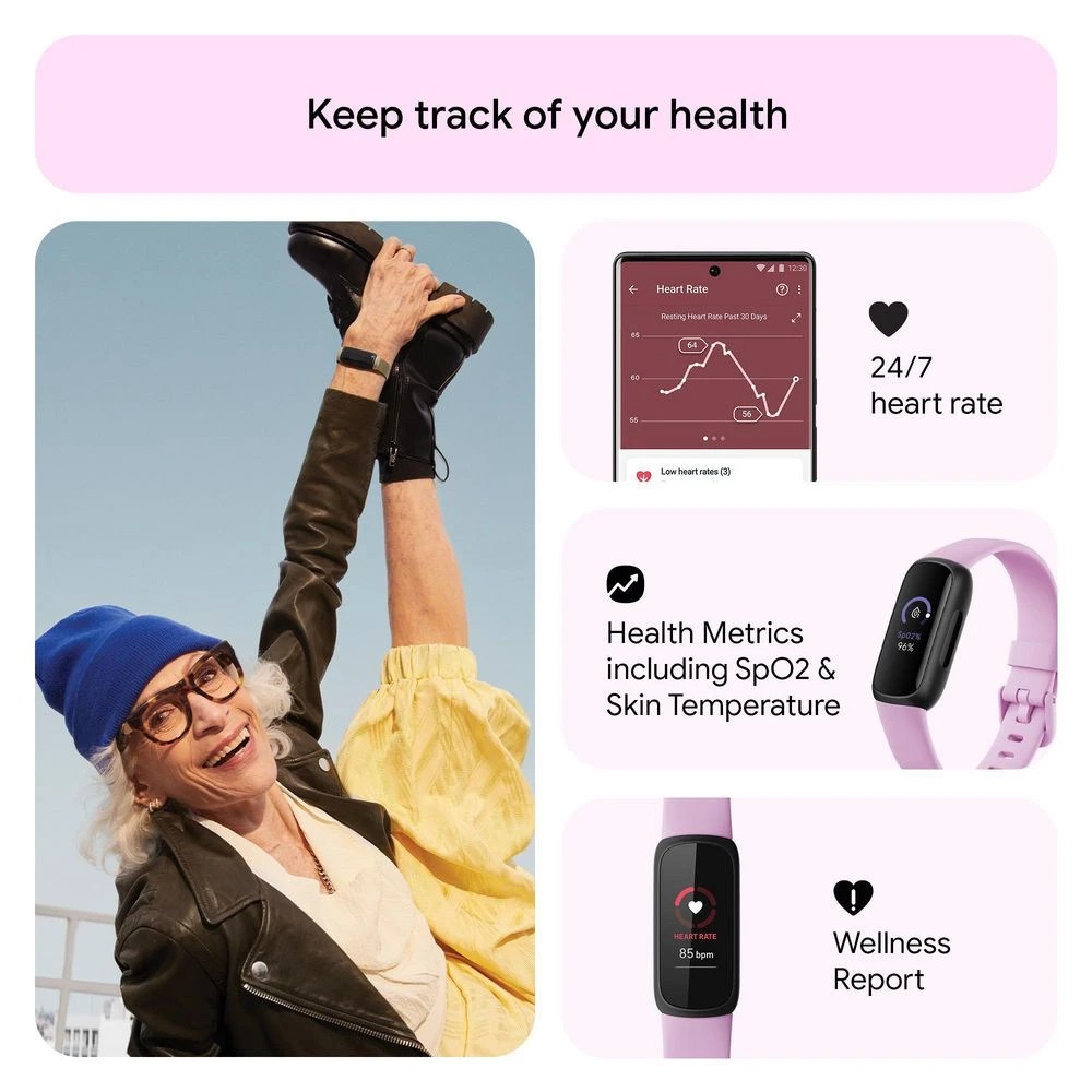 7 Fitbit Inspire 3 Fitness Tracker Lilac, 7 of 8