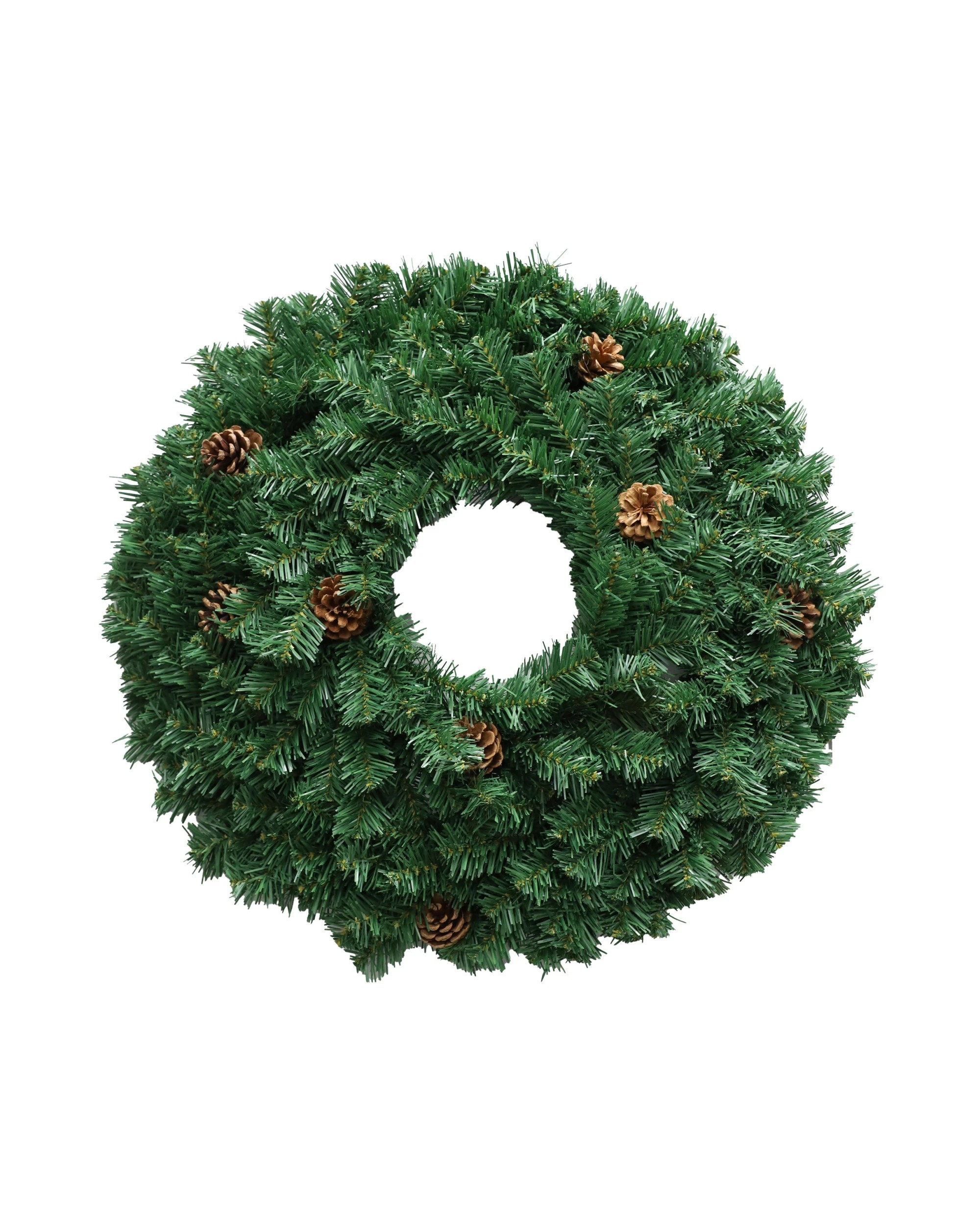 2 Christabelle 61cm Christmas Wreath Yuletide Glow With Pine Cones And Led Lights Front Door Decoration, 2 of 7