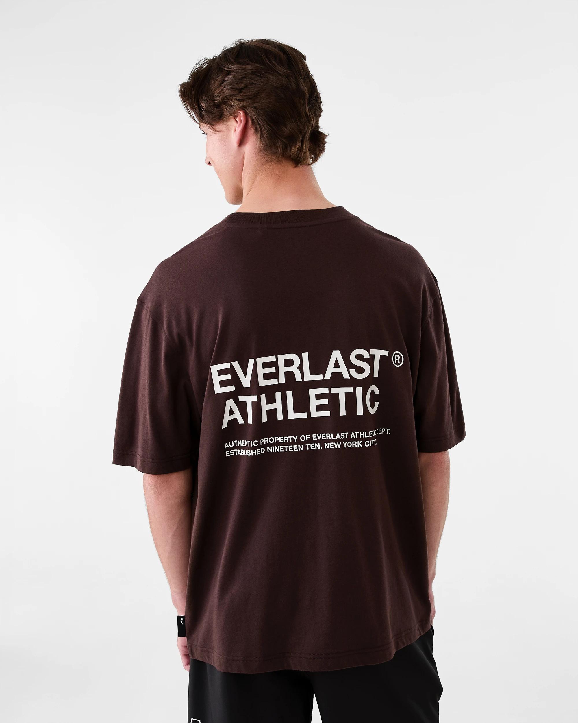 3 Everlast Mens Athletic Division Crew Neck T-shirt Choc Brown, 3 of 7