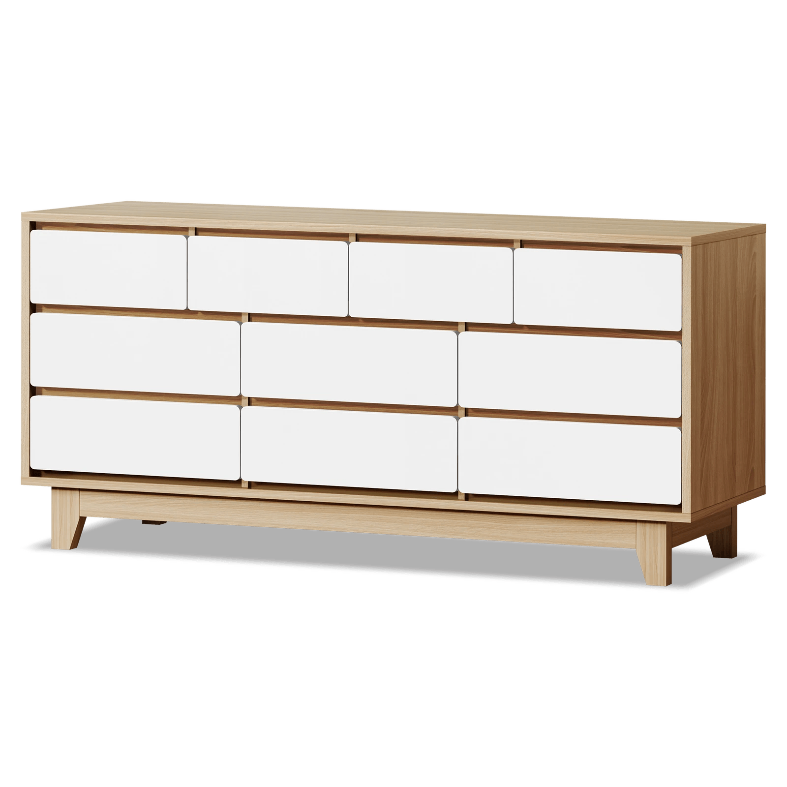 1 Alfordson 10 Chest of Drawers Minimalist Storage Cabinet Dresser - Oak, 1 of 10