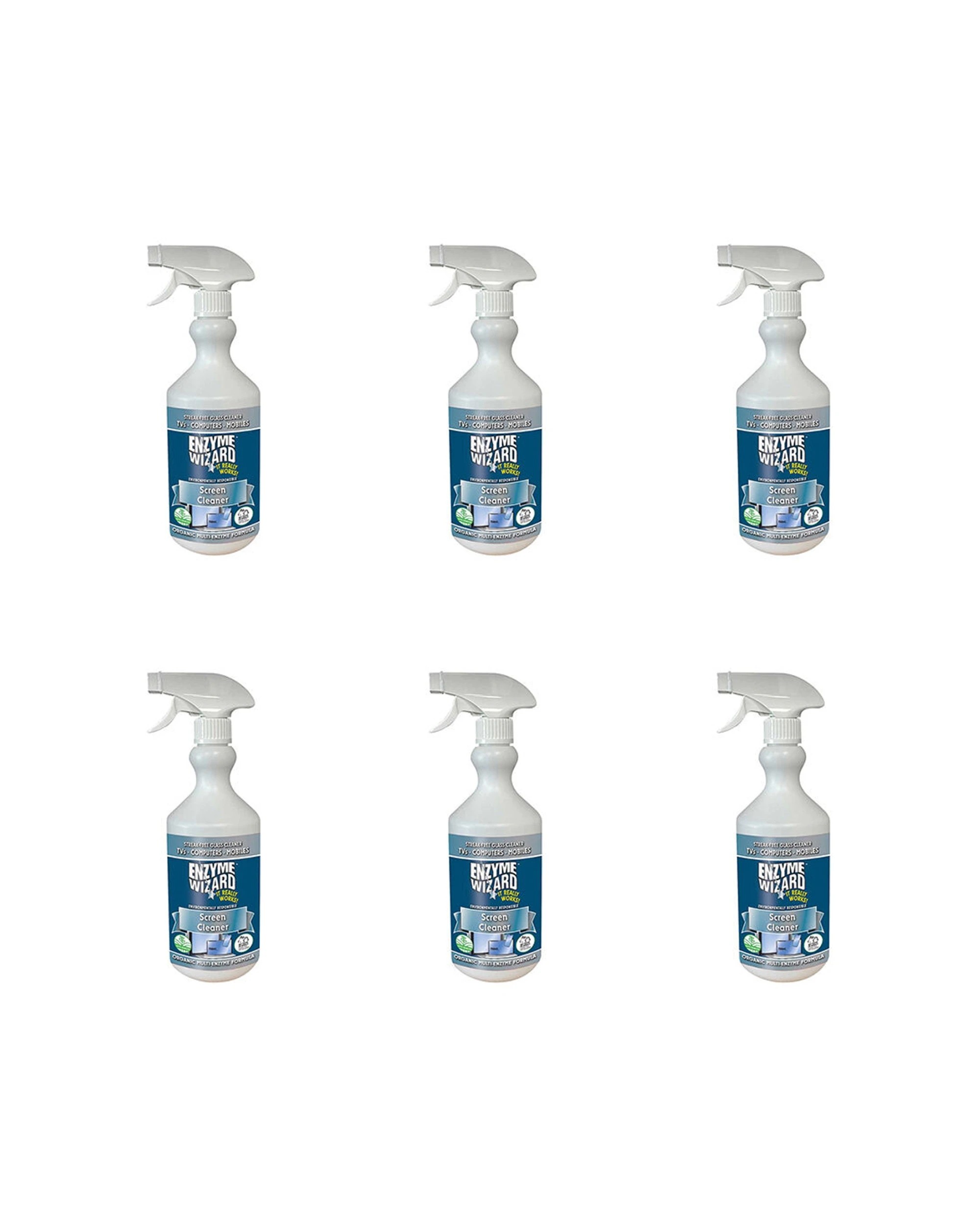 1 Enzyme Wizard 6PK Screen Glass Cleaner Streakless Organic 750ml - Multi, 1 of 1