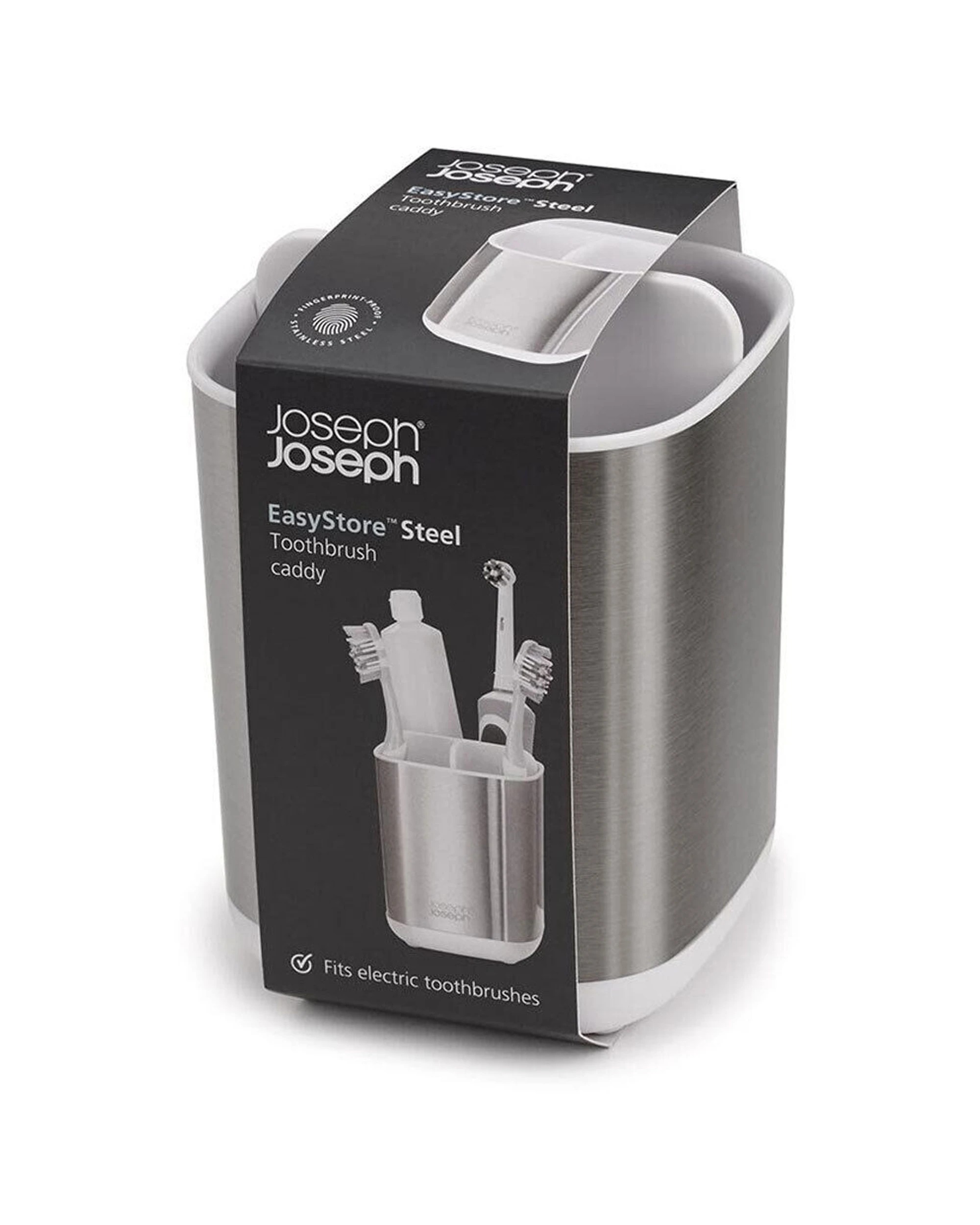 6 Joseph Joseph EasyStore Steel Toothbrush Caddy Twin Pack Ventilated Non-Slip 2PK - White, 6 of 8