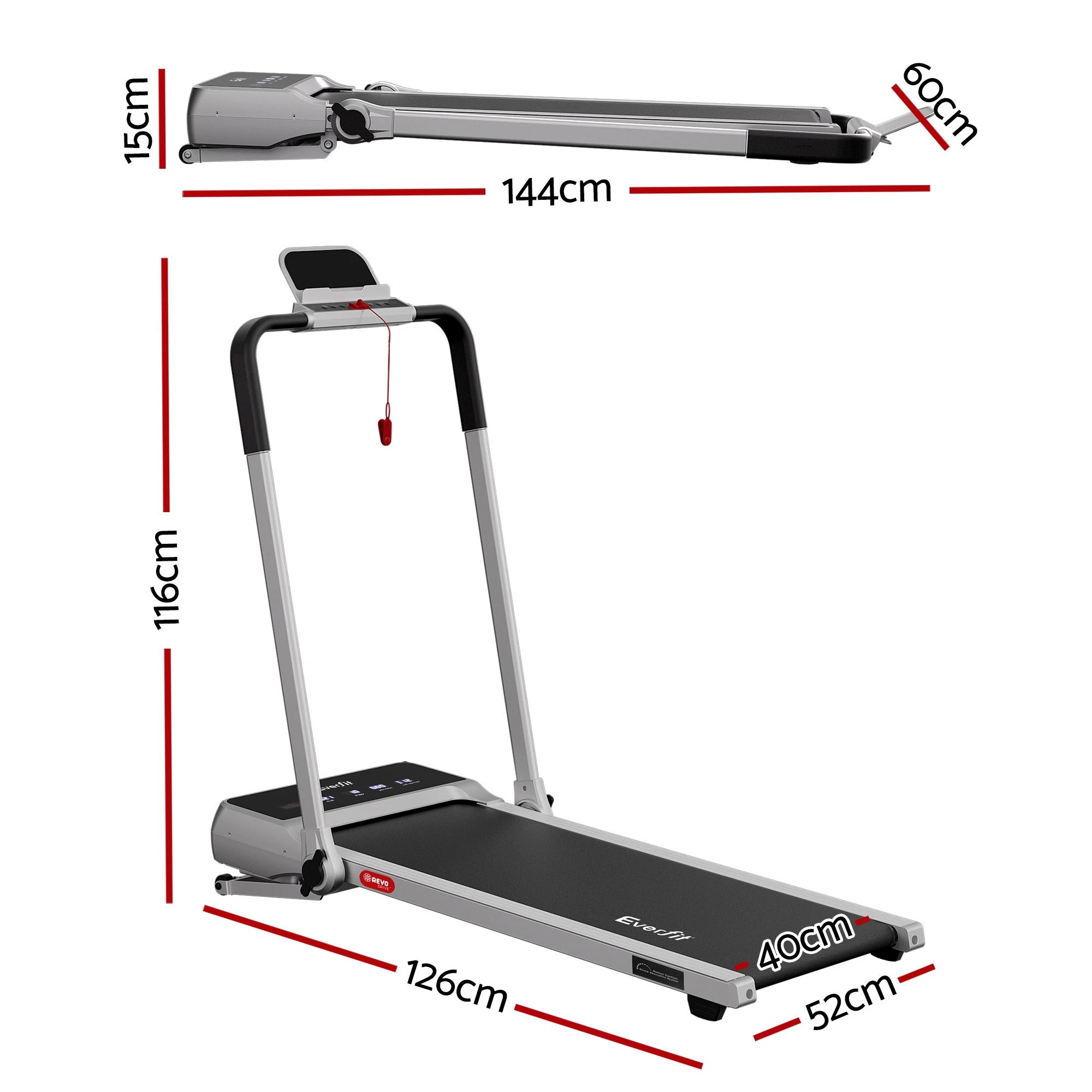 3 Everfit 3 in 1 Walking Pad Treadmill 20% Auto Incline Under Desk Foldable for Home With 40cm Belt - Silver, 3 of 10